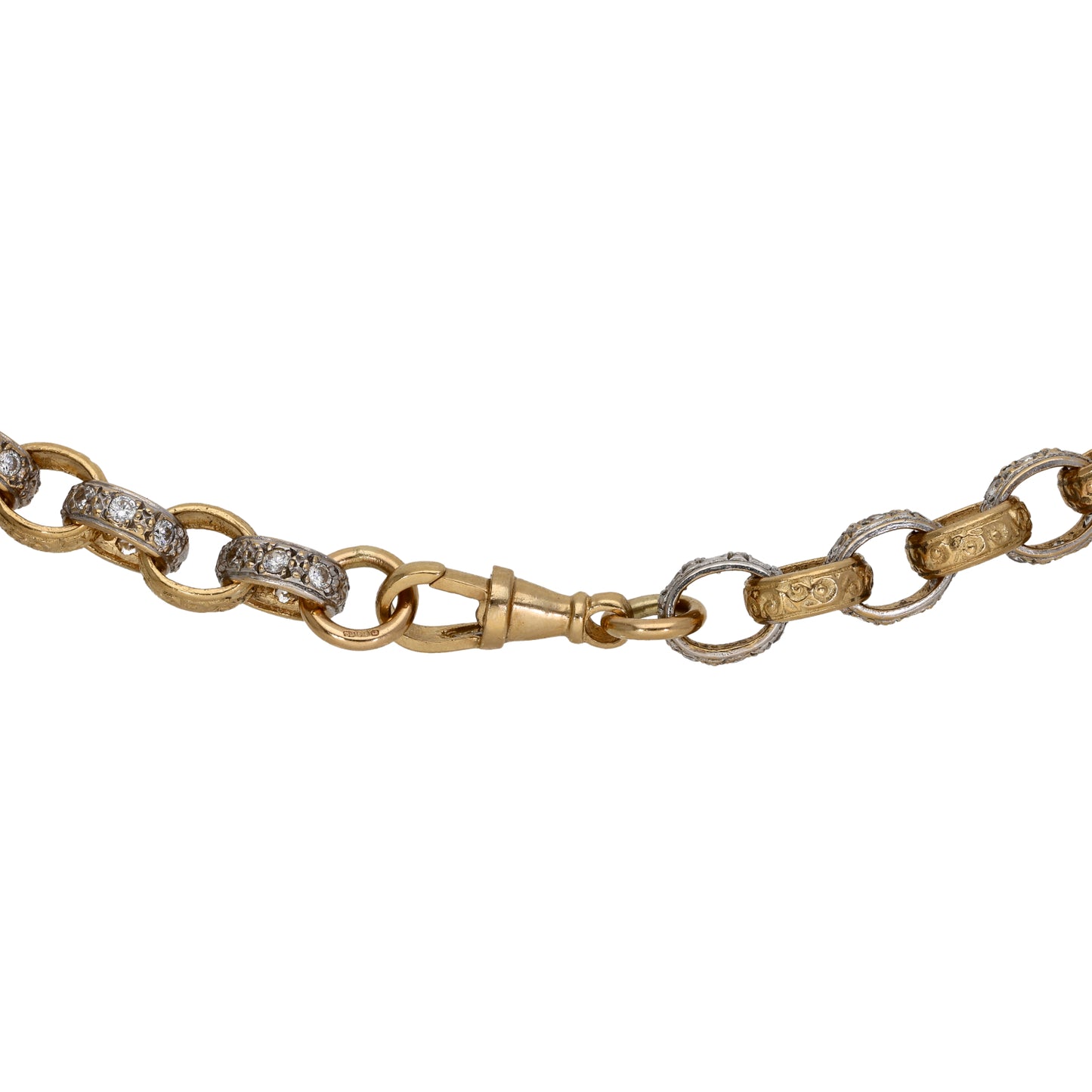 9ct Gold Cubic Zirconia Belcher Chain 26"