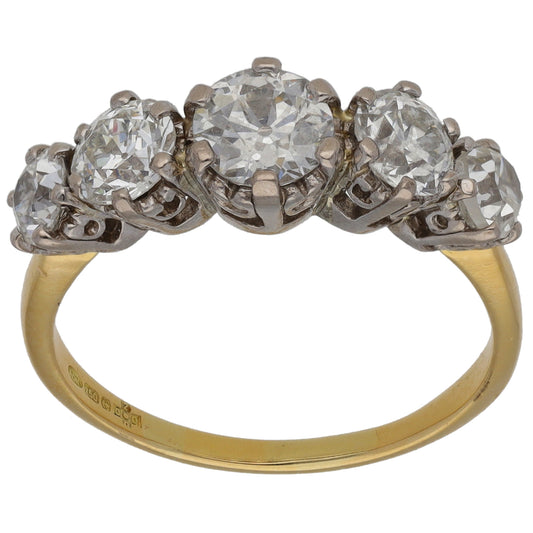 18ct Gold 2.04ct Diamond Half Eternity Ring Size R