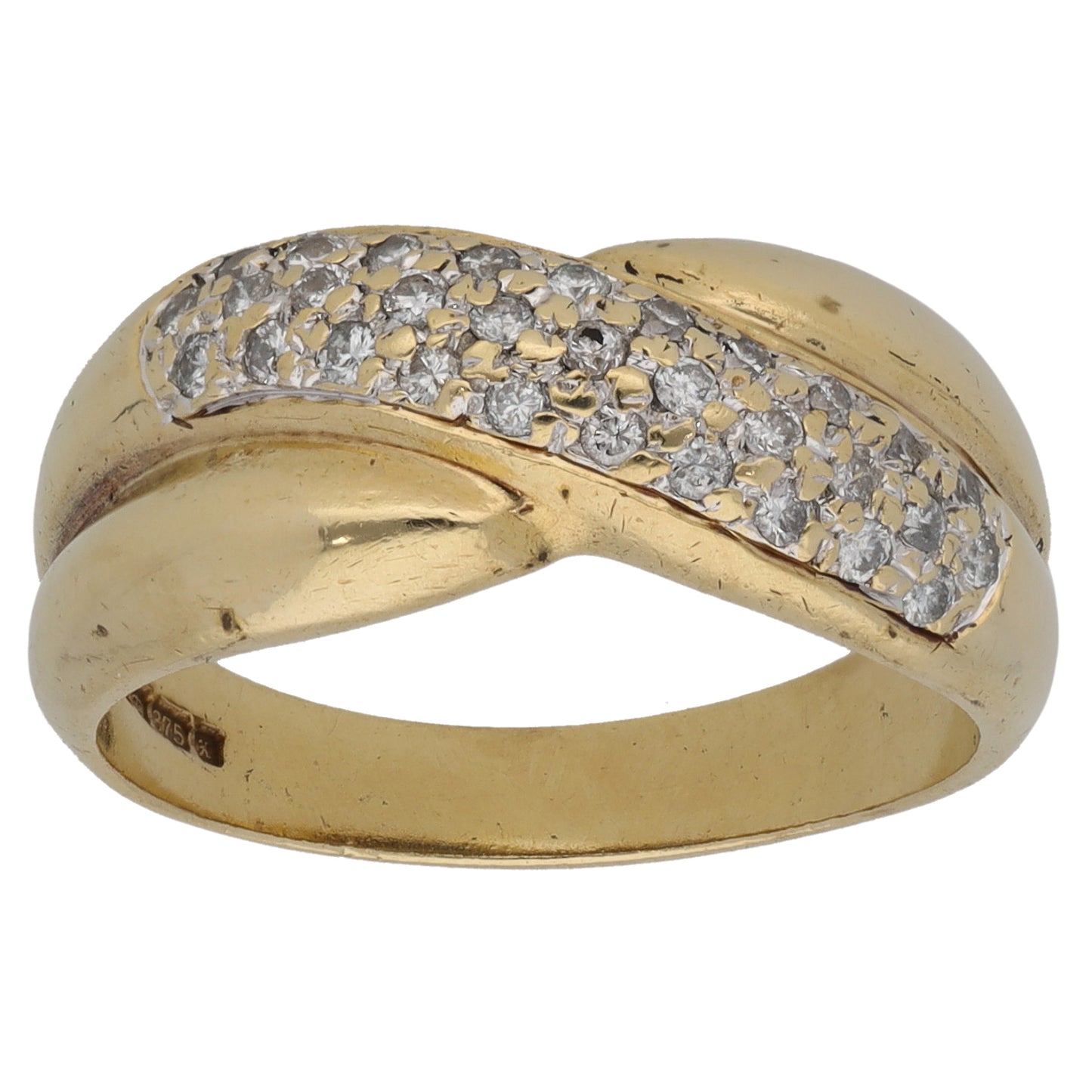 9ct Gold 0.31ct Diamond Alternative Ring Size Q