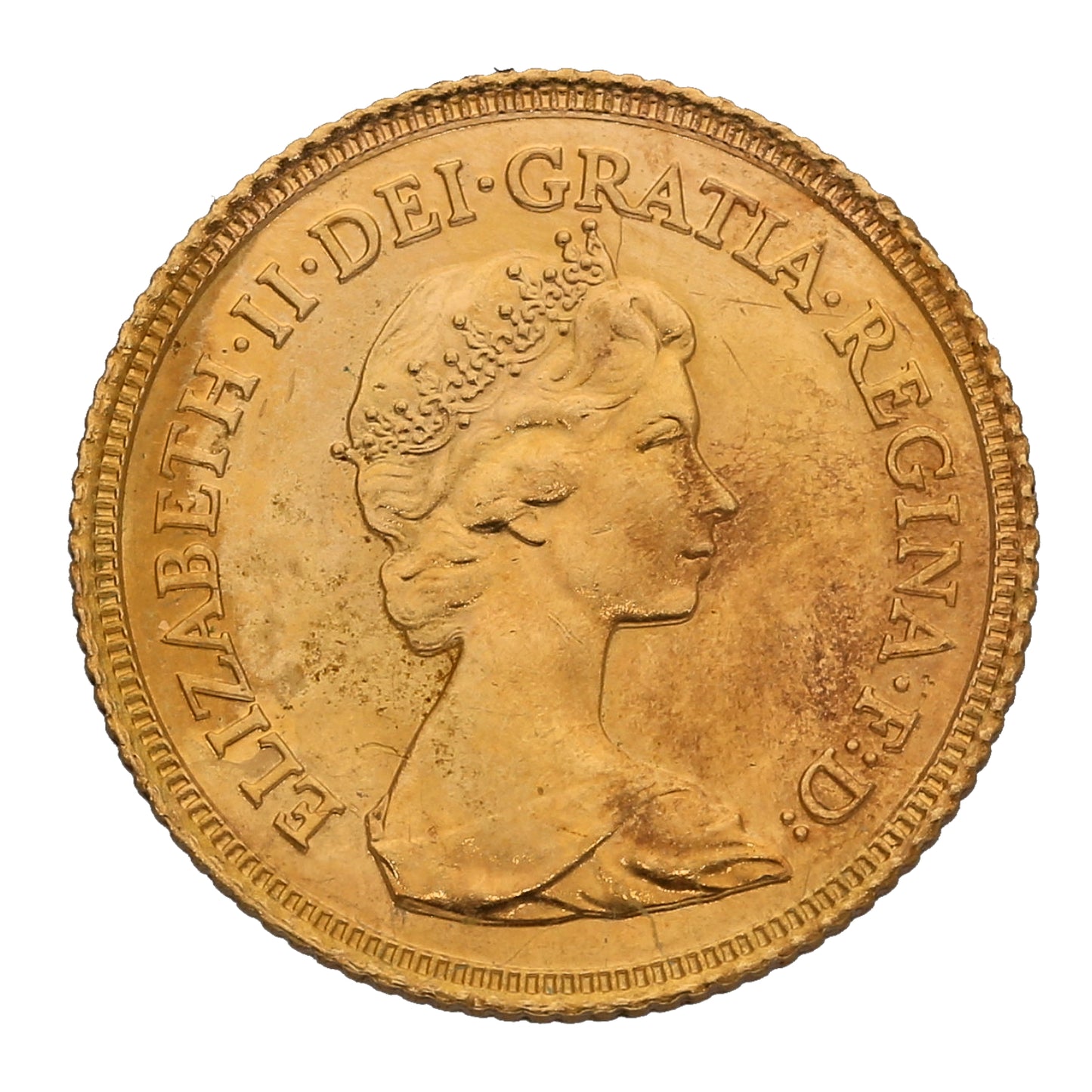 22ct Gold Queen Elizabeth II Half Sovereign Coin 1982