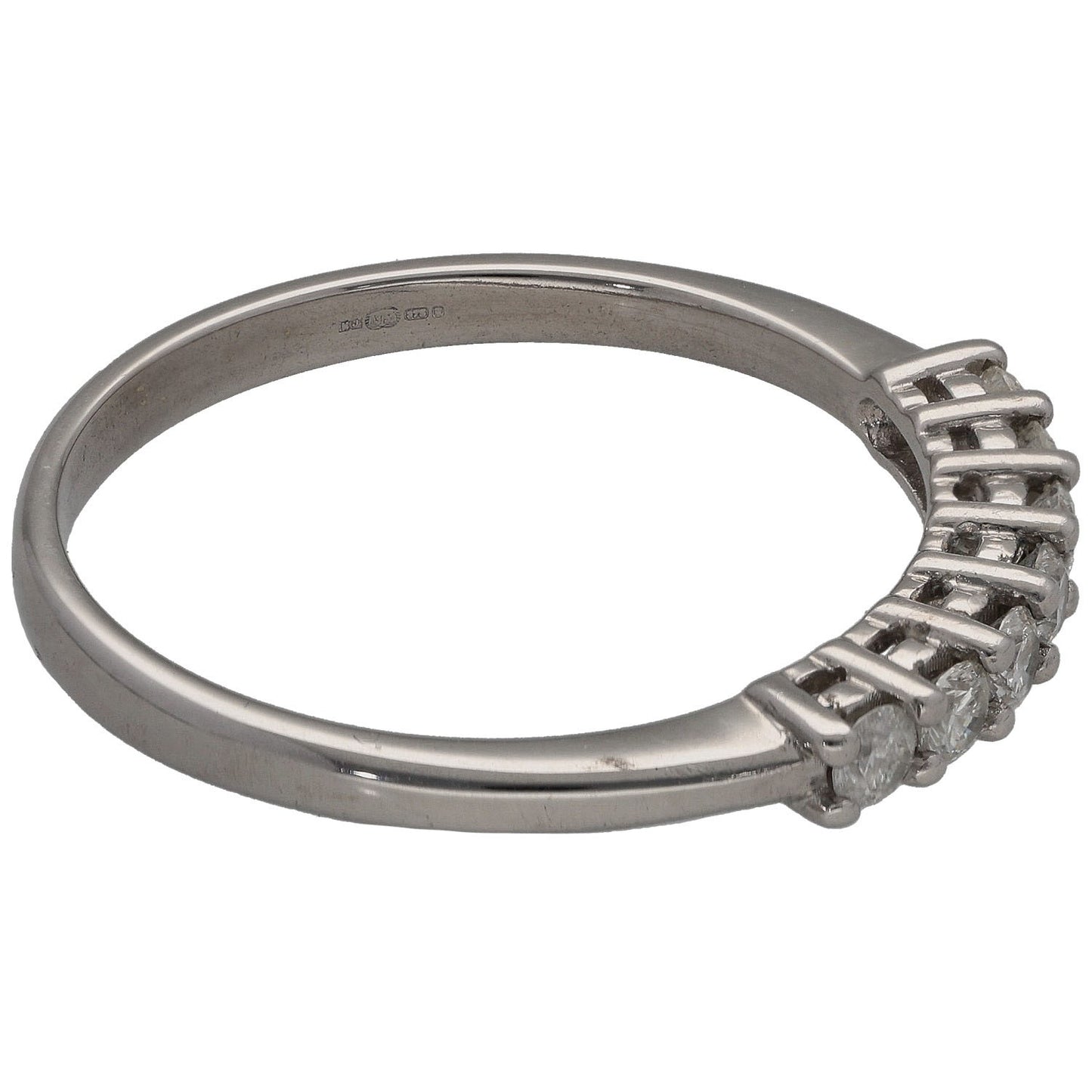 9ct White Gold 0.50ct Diamond Half Eternity Ring Size V