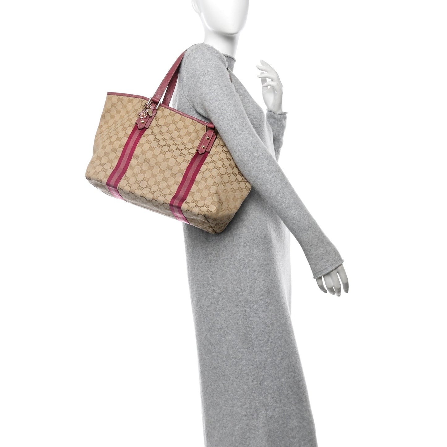 Gucci Jolicoeur Tote GG Canvas Bag - Beige & Pink