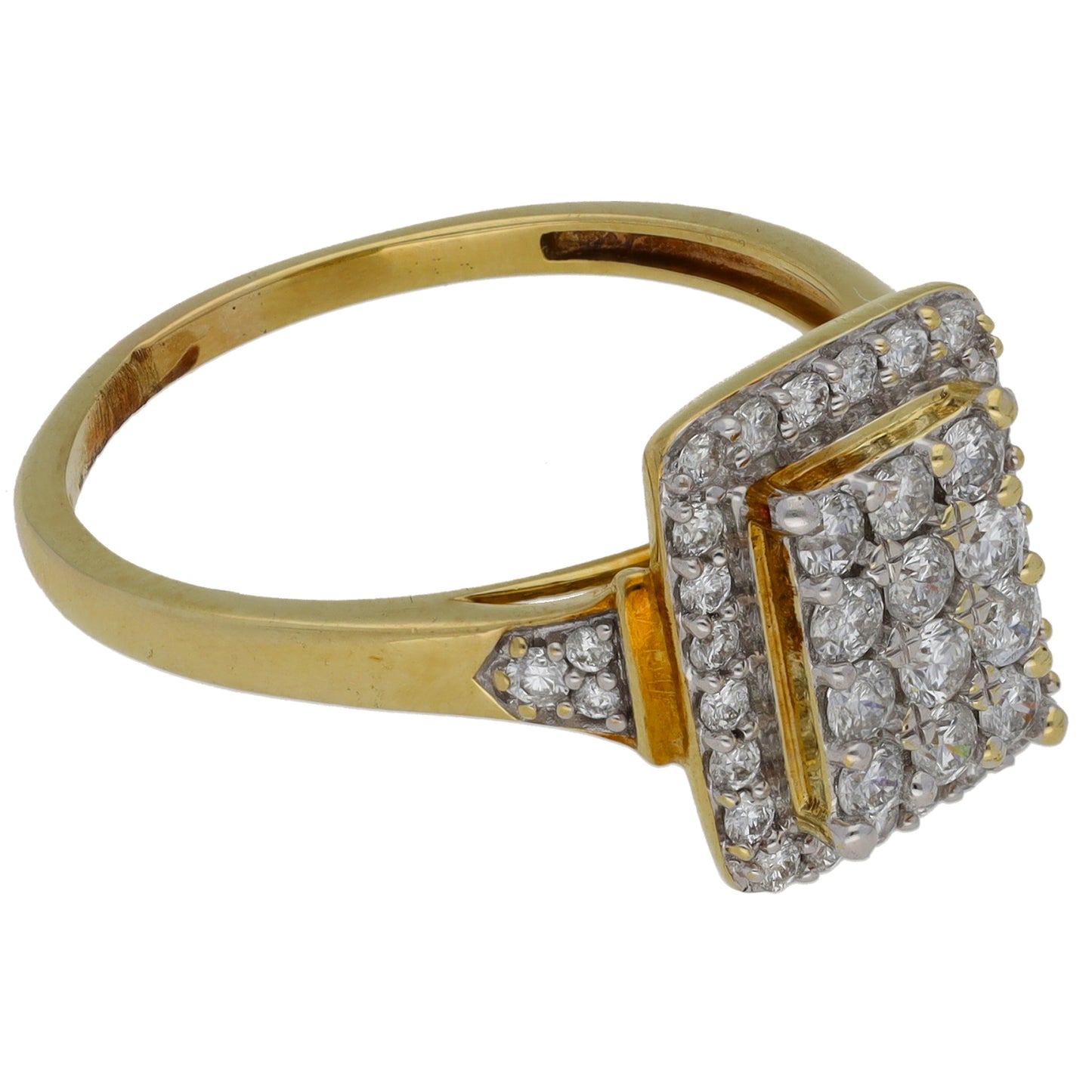 9ct Gold 0.51ct Diamond Dress/Cocktail Ring Size S