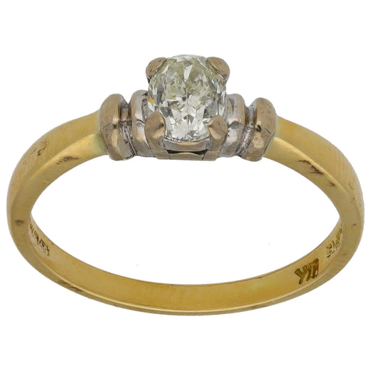 18ct Gold 0.50ct Diamond Solitaire Ring Size N