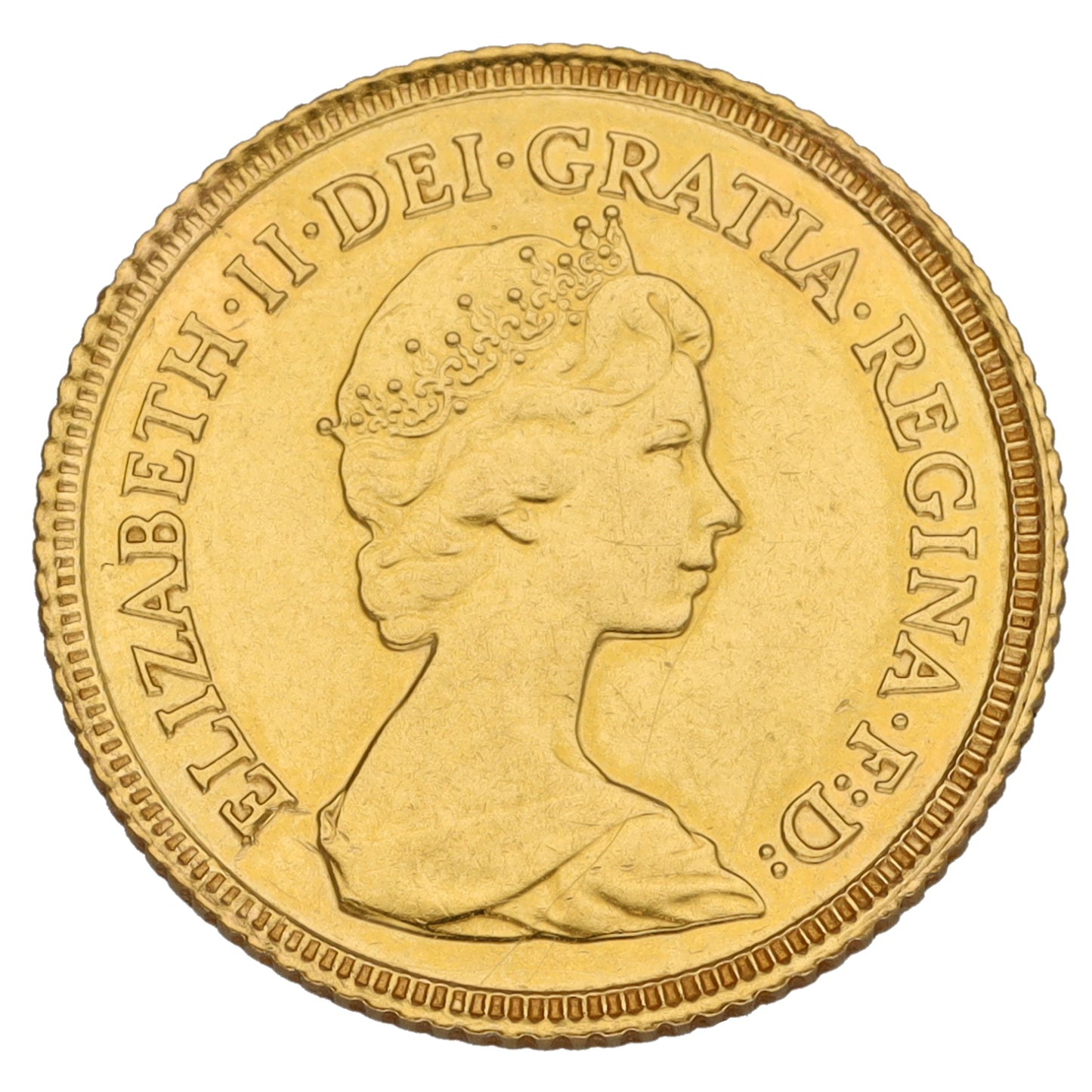 22ct Gold Queen Elizabeth II Half Sovereign Coin 1982