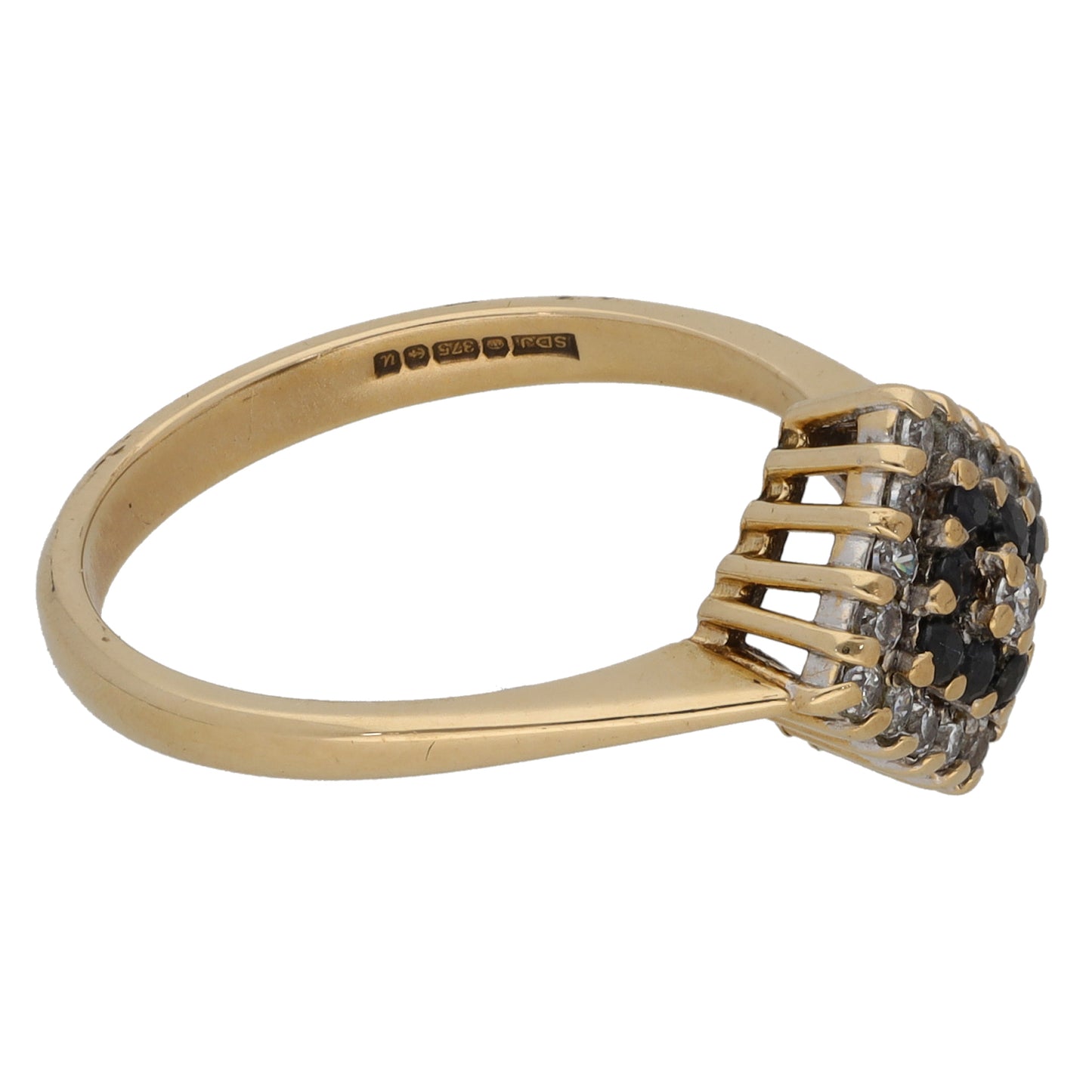 9ct Gold Sapphire & Cubic Zirconia Dress/Cocktail Ring Size O