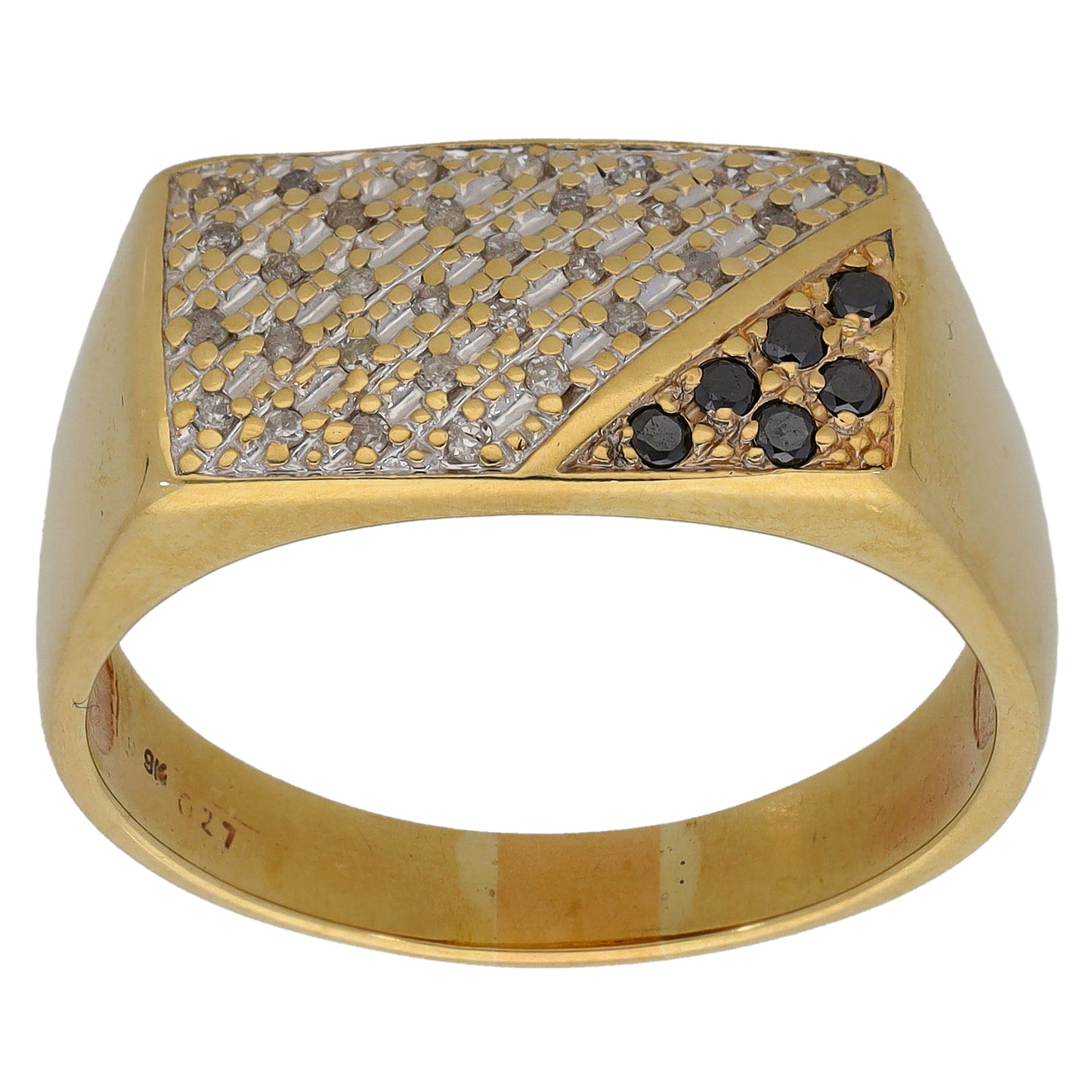 9ct Gold 0.21ct Diamond Signet Ring Size Y