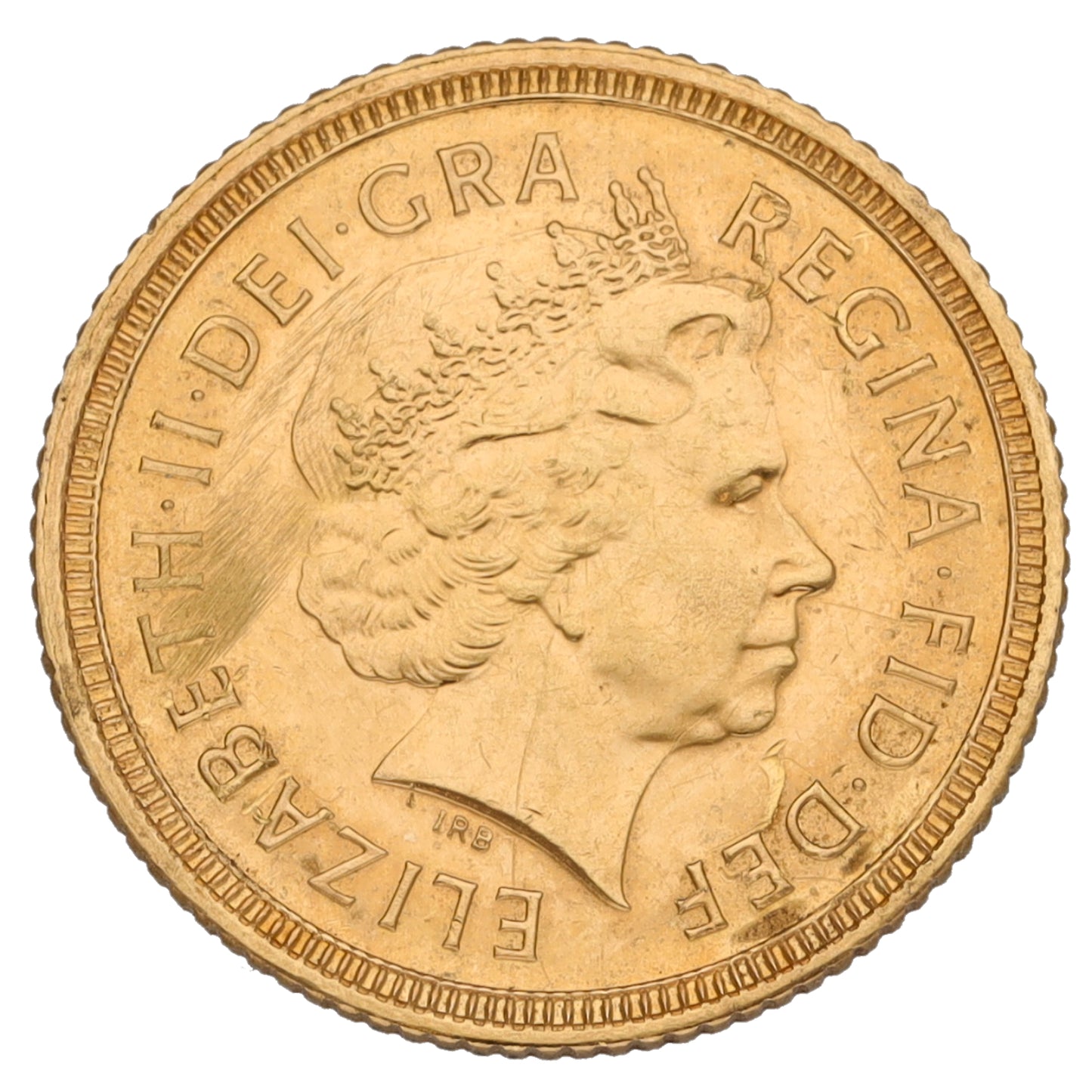 22ct Gold Queen Elizabeth II Half Sovereign Coin 2000