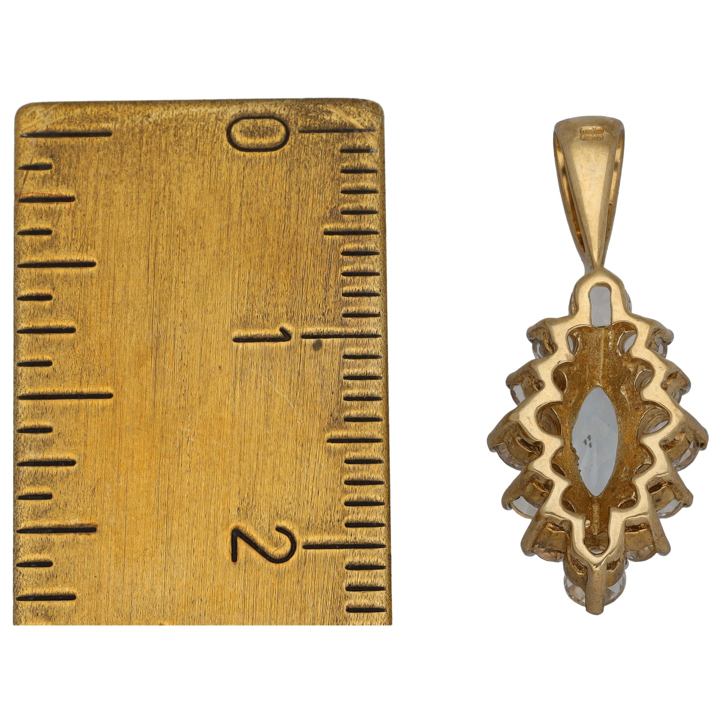 9ct Gold Aquamarine & Imitation Dress/Cocktail Pendant