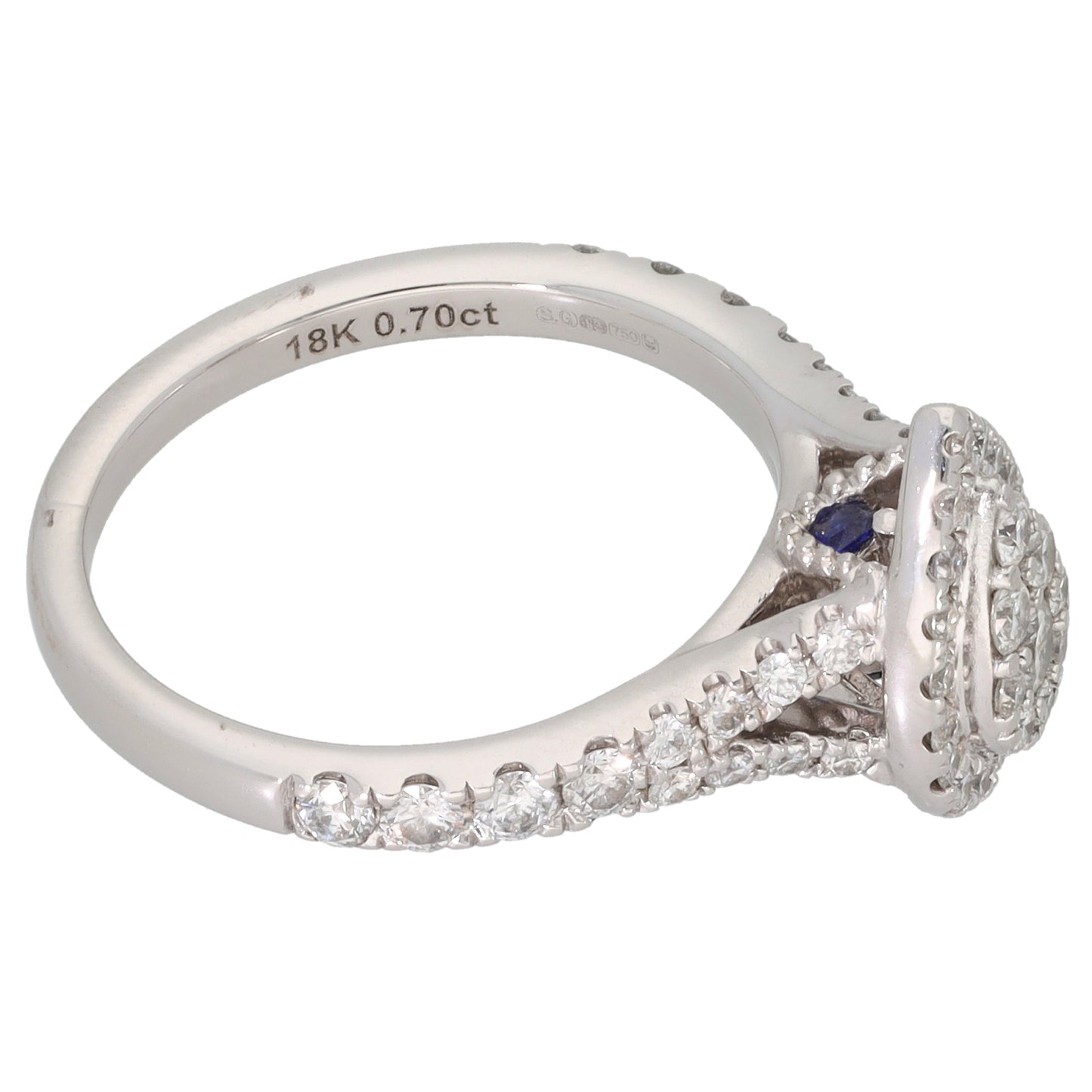 18ct White Gold Vera Wang 0.70ct Diamond & Sapphire Dress/Cocktail Ring