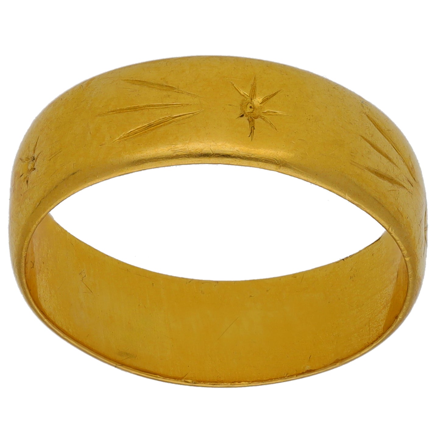 22ct Gold Patterned Wedding Ring Size N