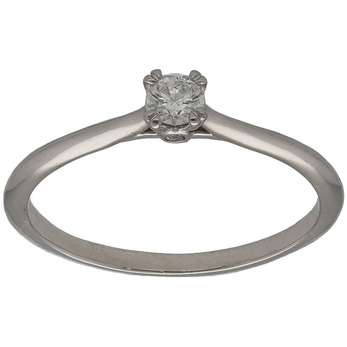 Platinum 0.21ct Diamond Solitaire Ring Size T