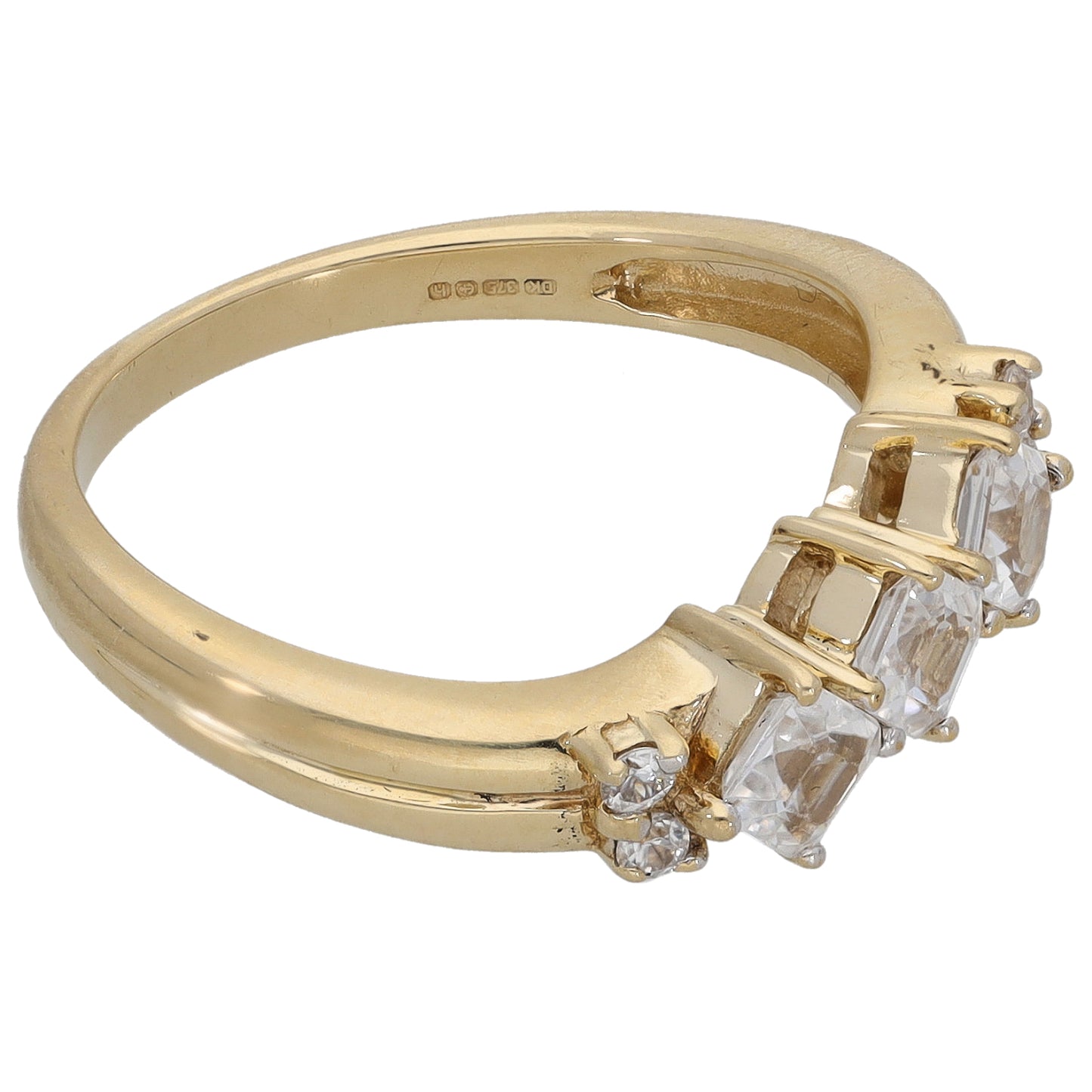 9ct Gold Imitation Gems Dress/Cocktail Ring Size N