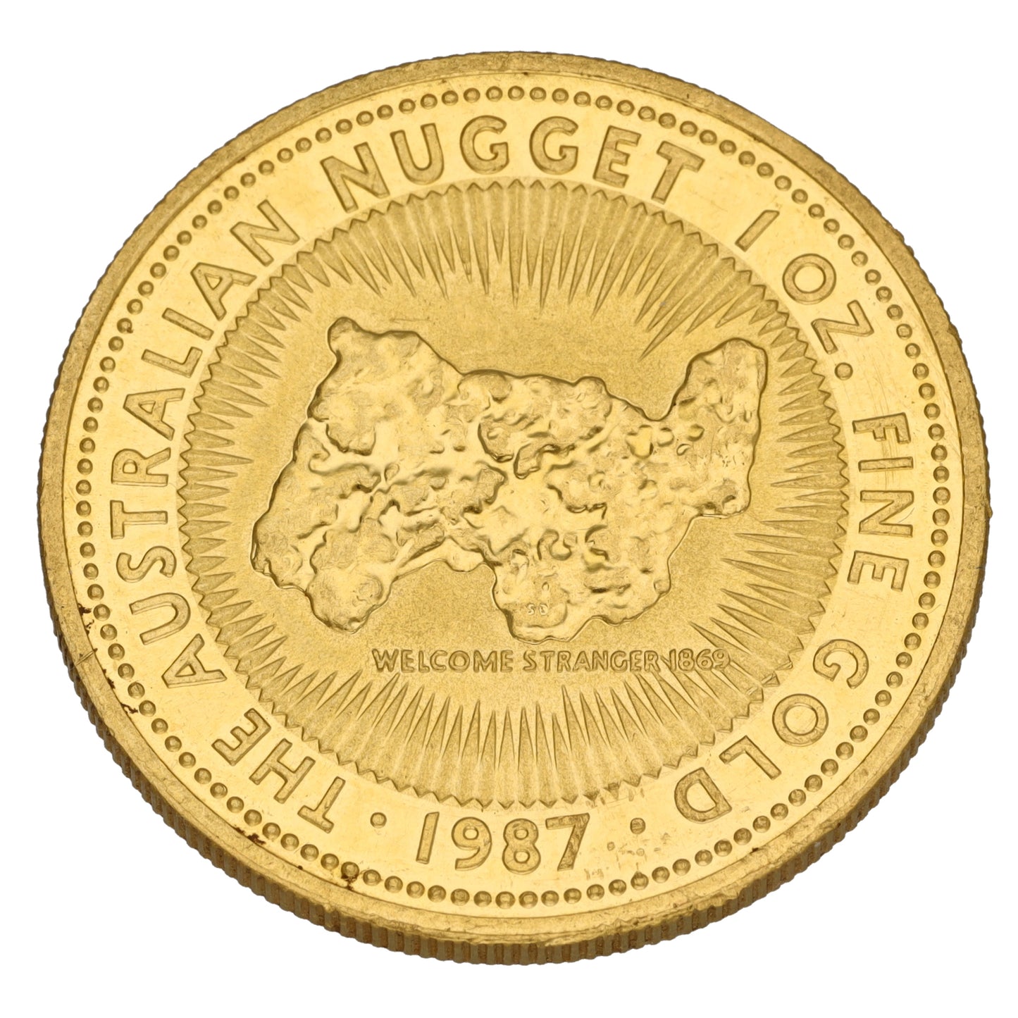 24ct Gold The Australian Nugget 1 OZ Coin 1987
