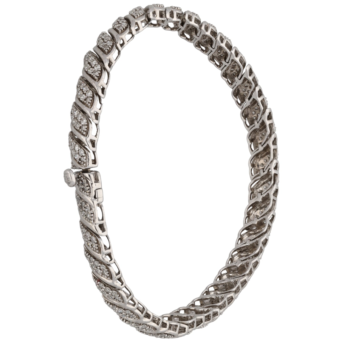 9ct White Gold 2.00ct Diamond Fancy Stone Set Bracelet