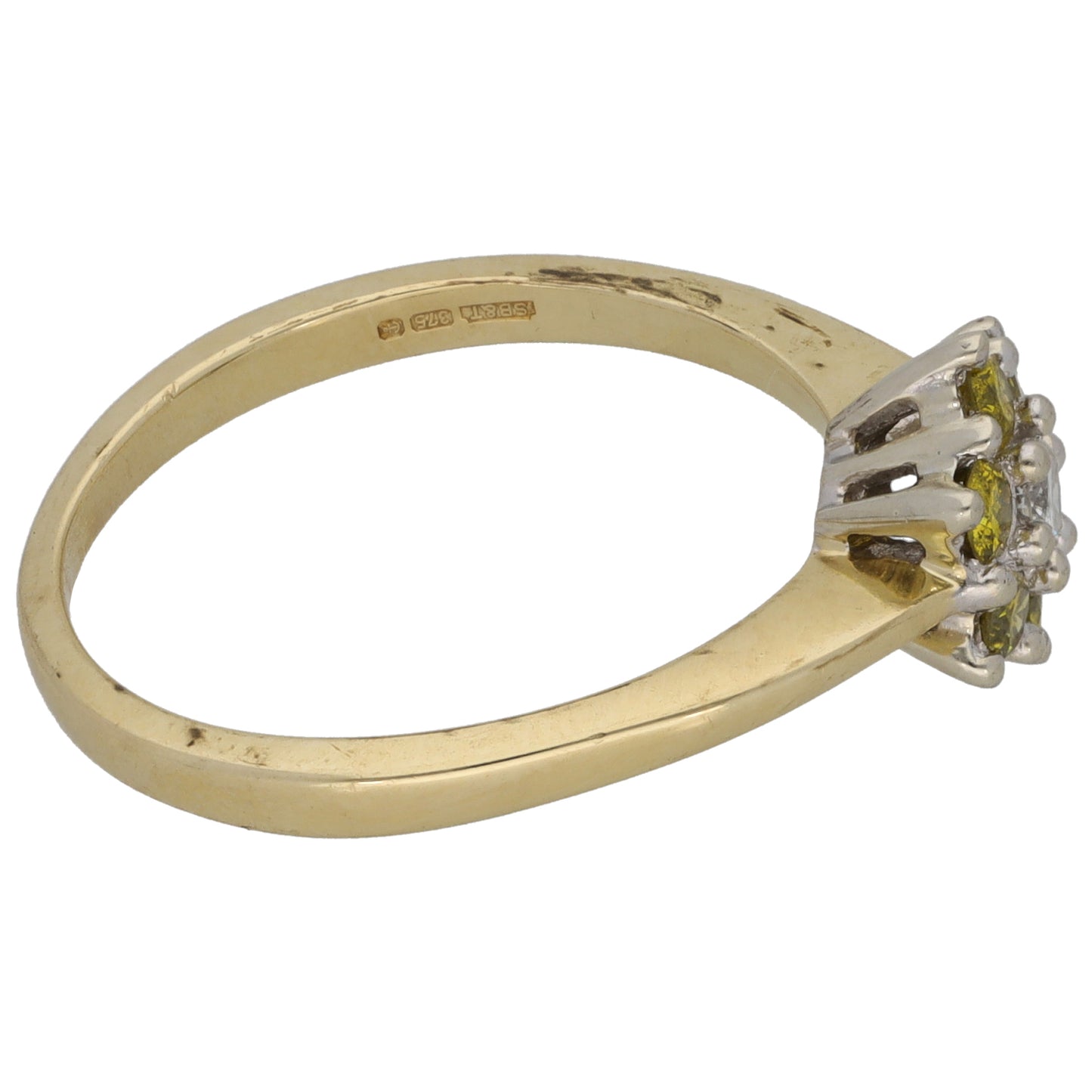 9ct Gold 0.25ct Diamond Cluster Ring Size Q