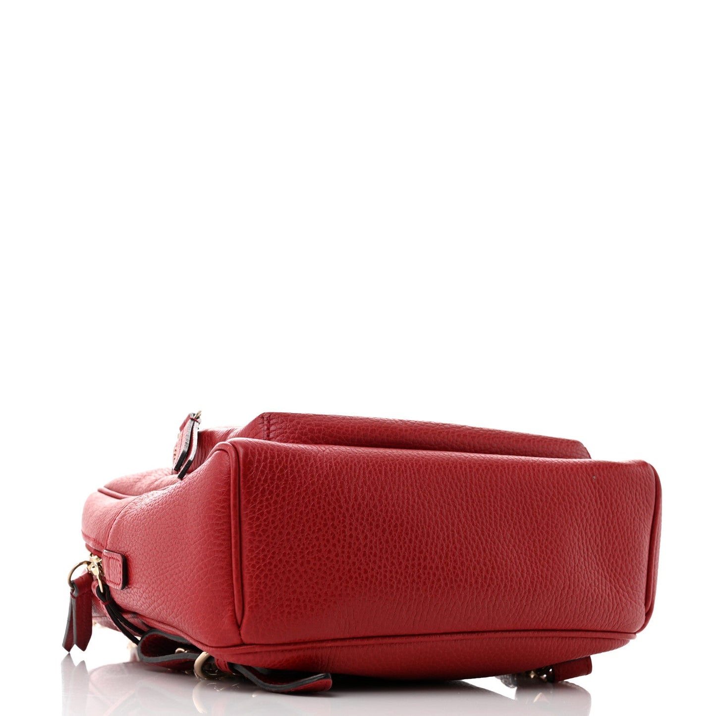 Gucci Soho Chain Backpack Pebbled Calfskin Leather Bag - Hibiscus Red