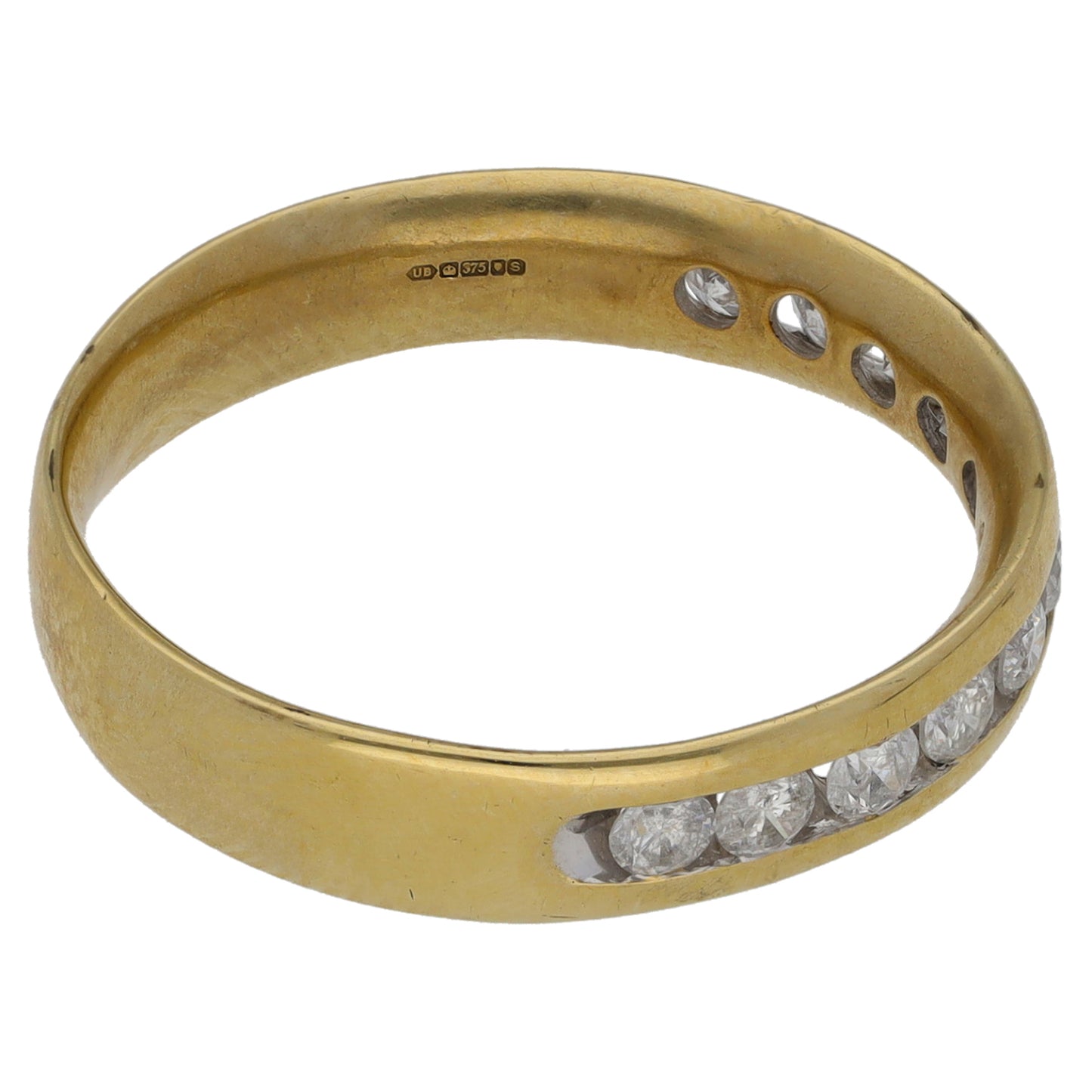 9ct Gold 0.50ct Diamond Half Eternity Ring Size P