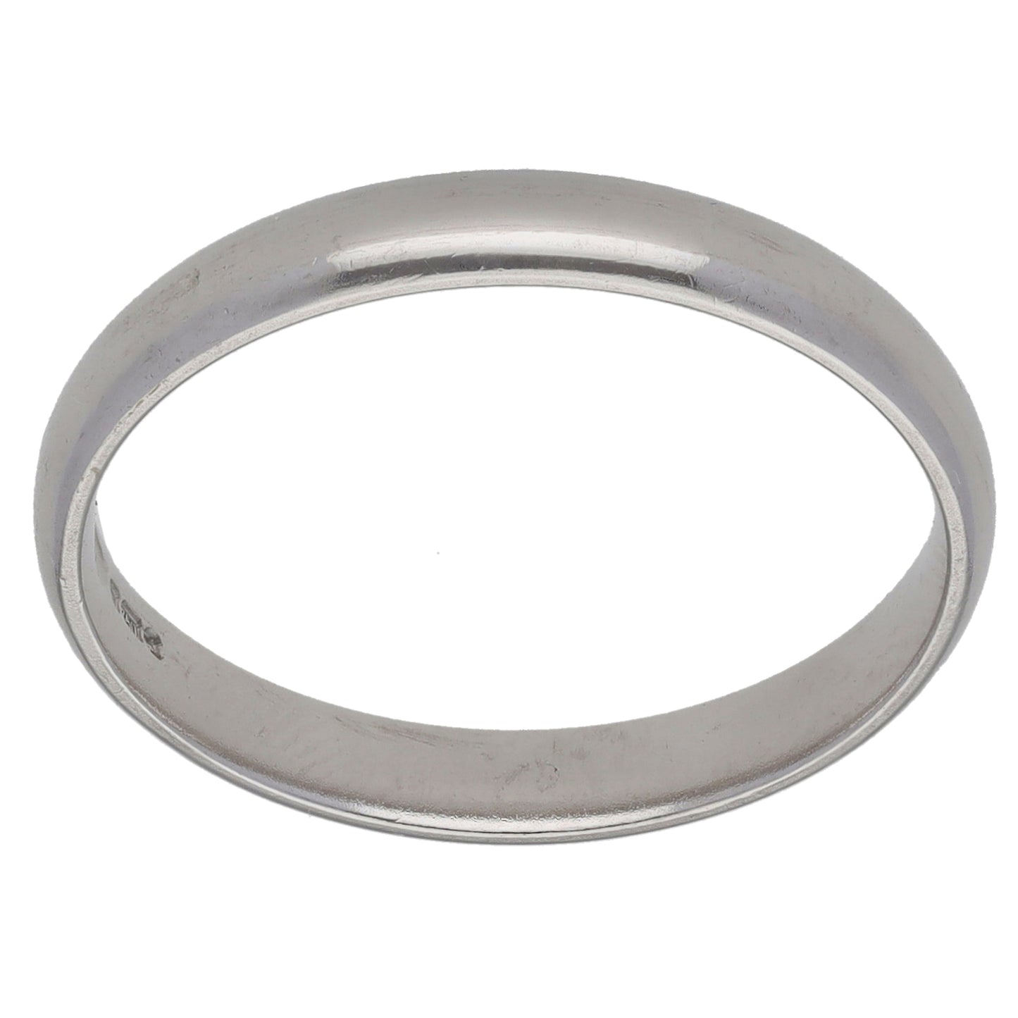 18ct White Gold Plain Wedding Ring Size P
