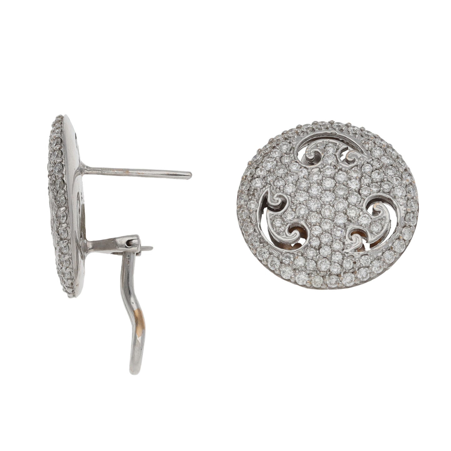 18ct White Gold 1.32ct Diamond Cluster Earrings