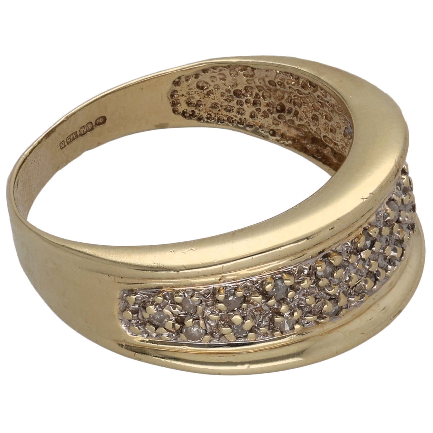 9ct Gold 0.10ct Diamond Dress/Cocktail Ring Size P