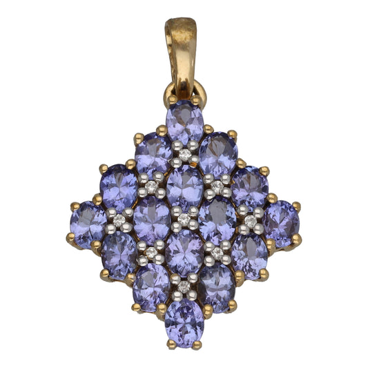 9ct Gold Tanzanite & Imitation Dress/Cocktail Pendant