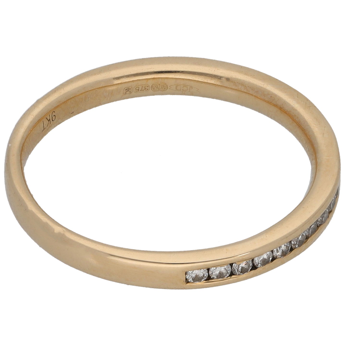 9ct Gold 0.25ct Diamond Half Eternity Ring Size O