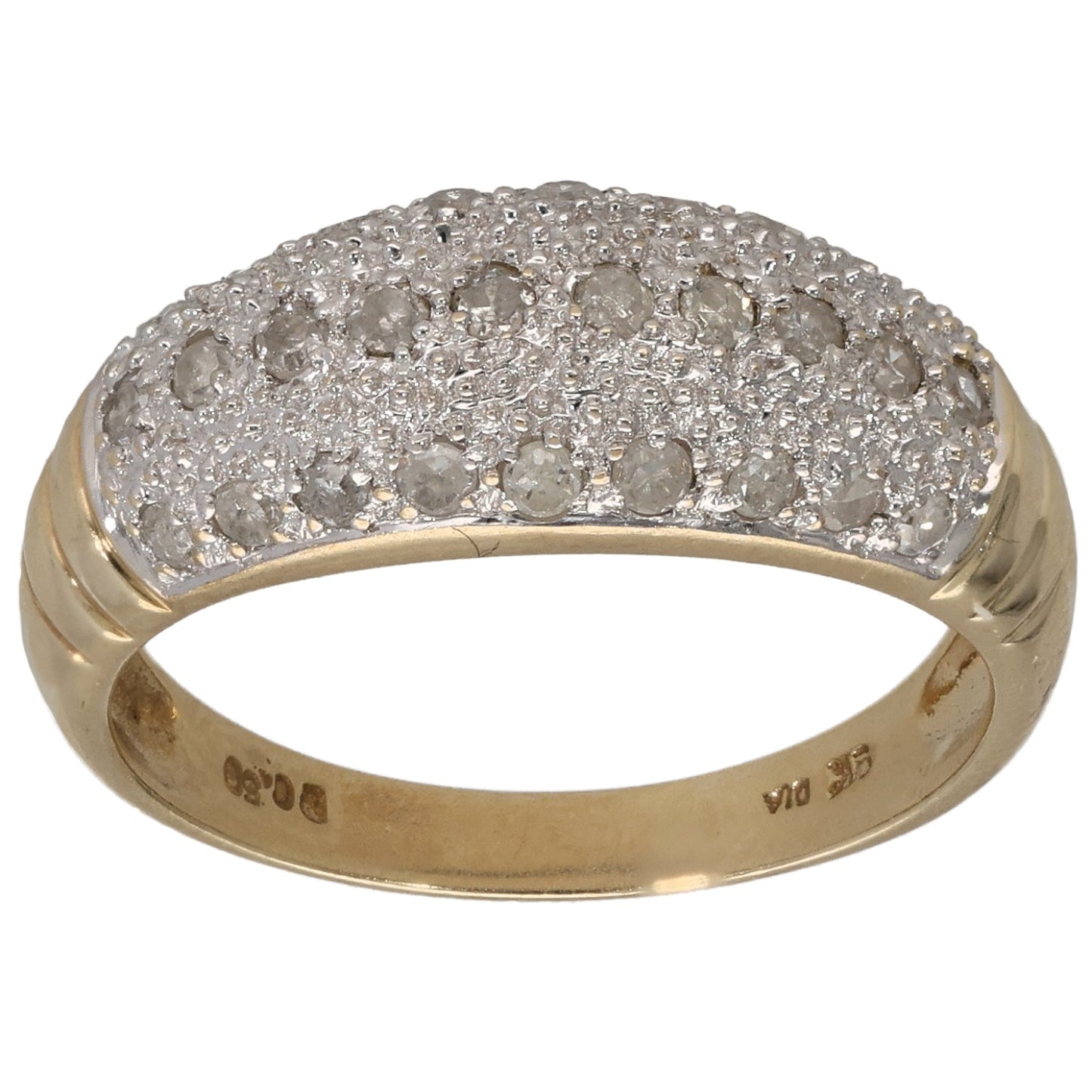 9ct Gold 0.50ct Diamond Dress/Cocktail Ring Size Q