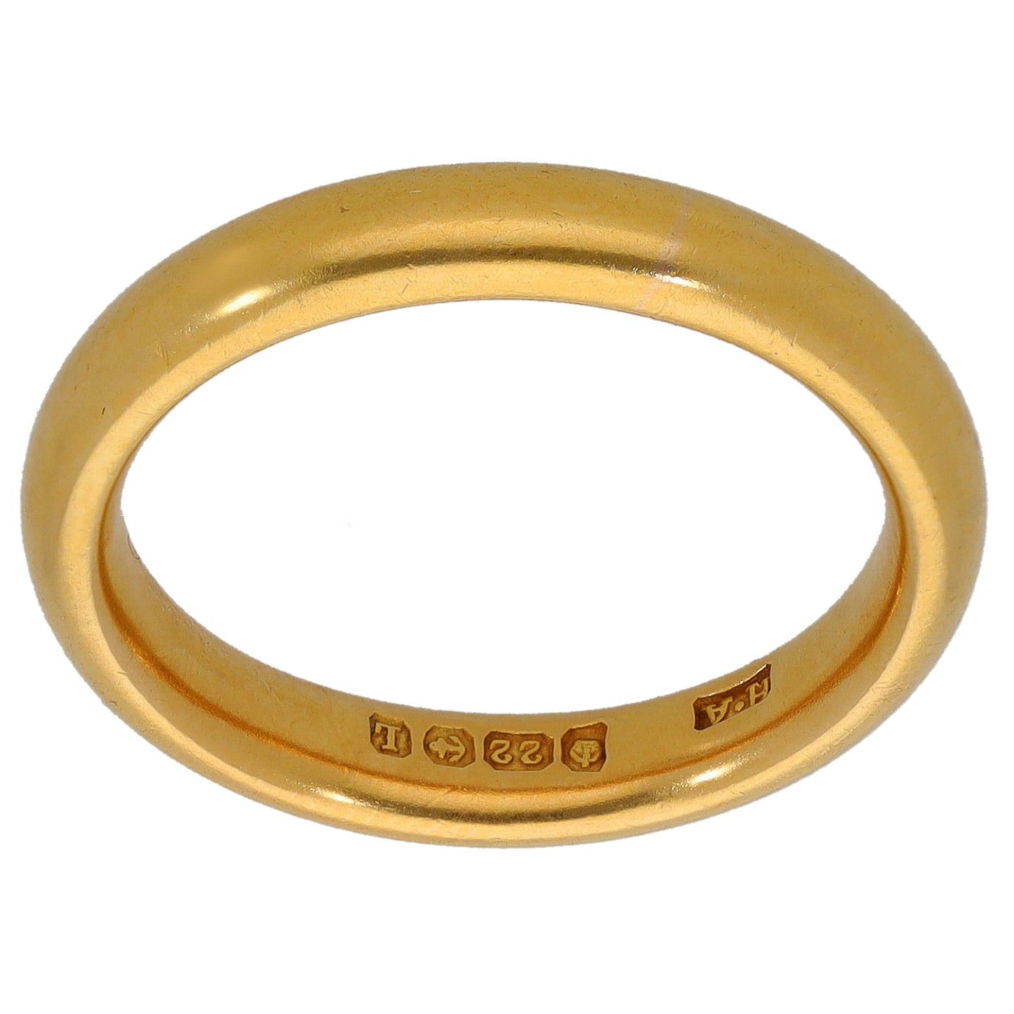 22ct Gold Plain Wedding Ring Size N