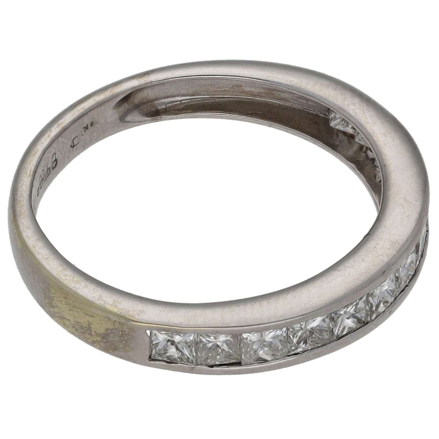 9ct White Gold 1.00ct Diamond Half Eternity Ring Size N