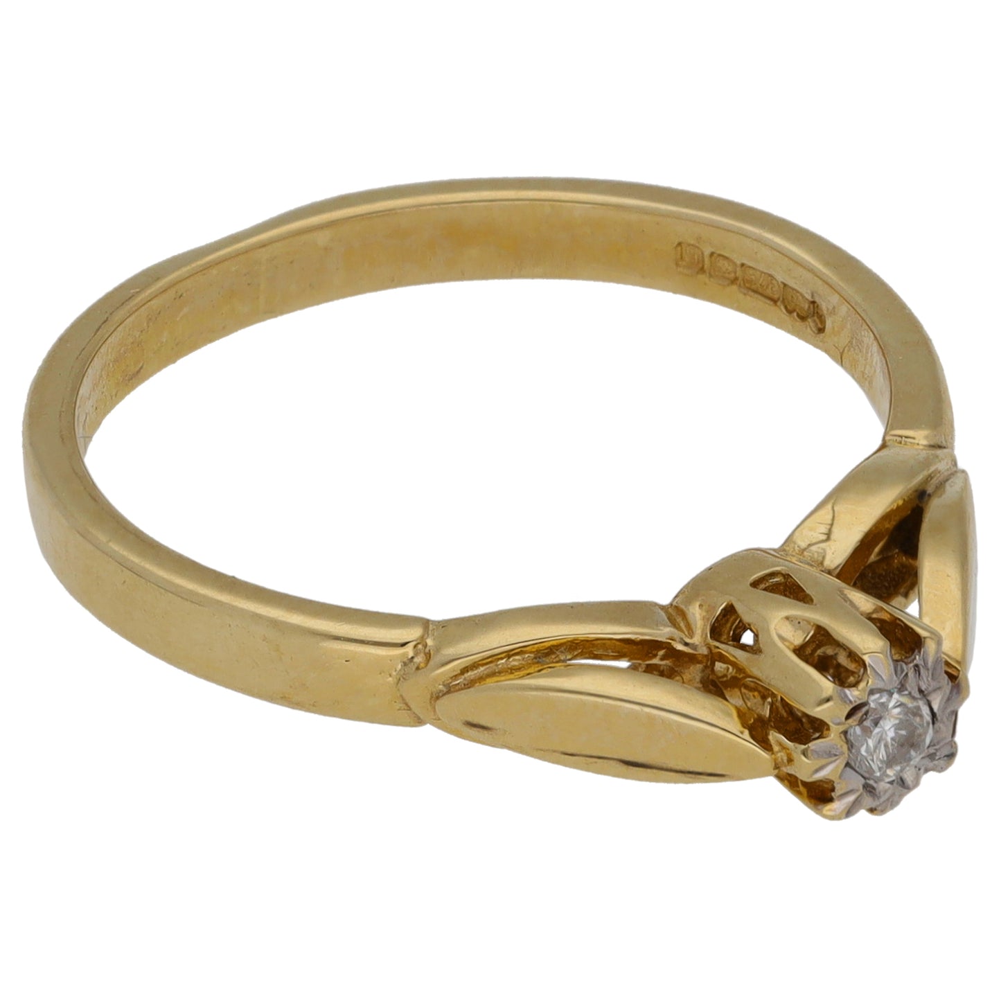 9ct Gold 0.04ct Diamond Solitaire Ring Size M