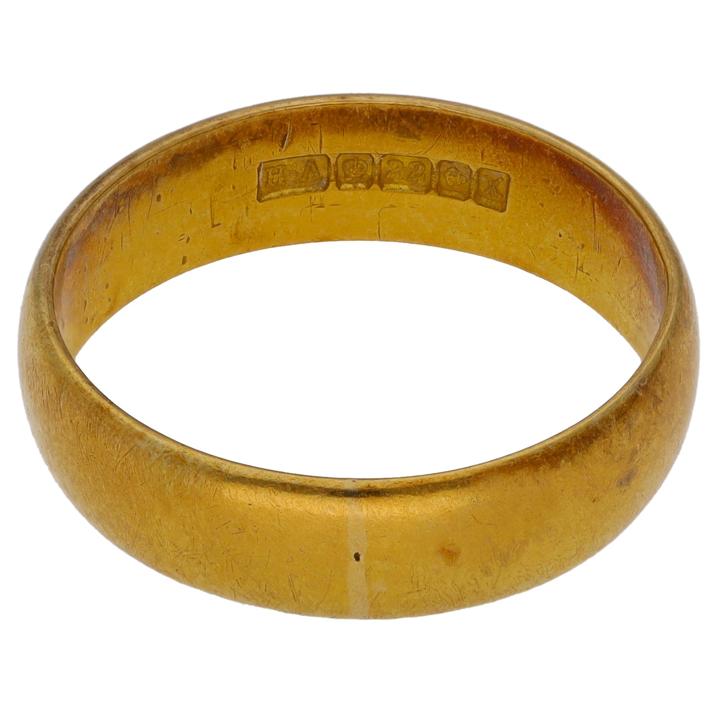 22ct Gold Plain Wedding Ring Size P