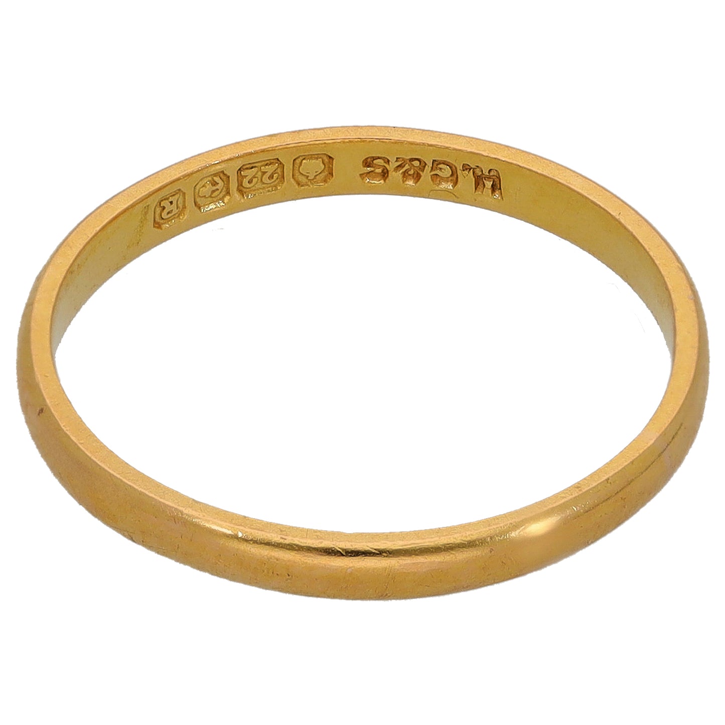 22ct Gold Plain Wedding Ring Size L