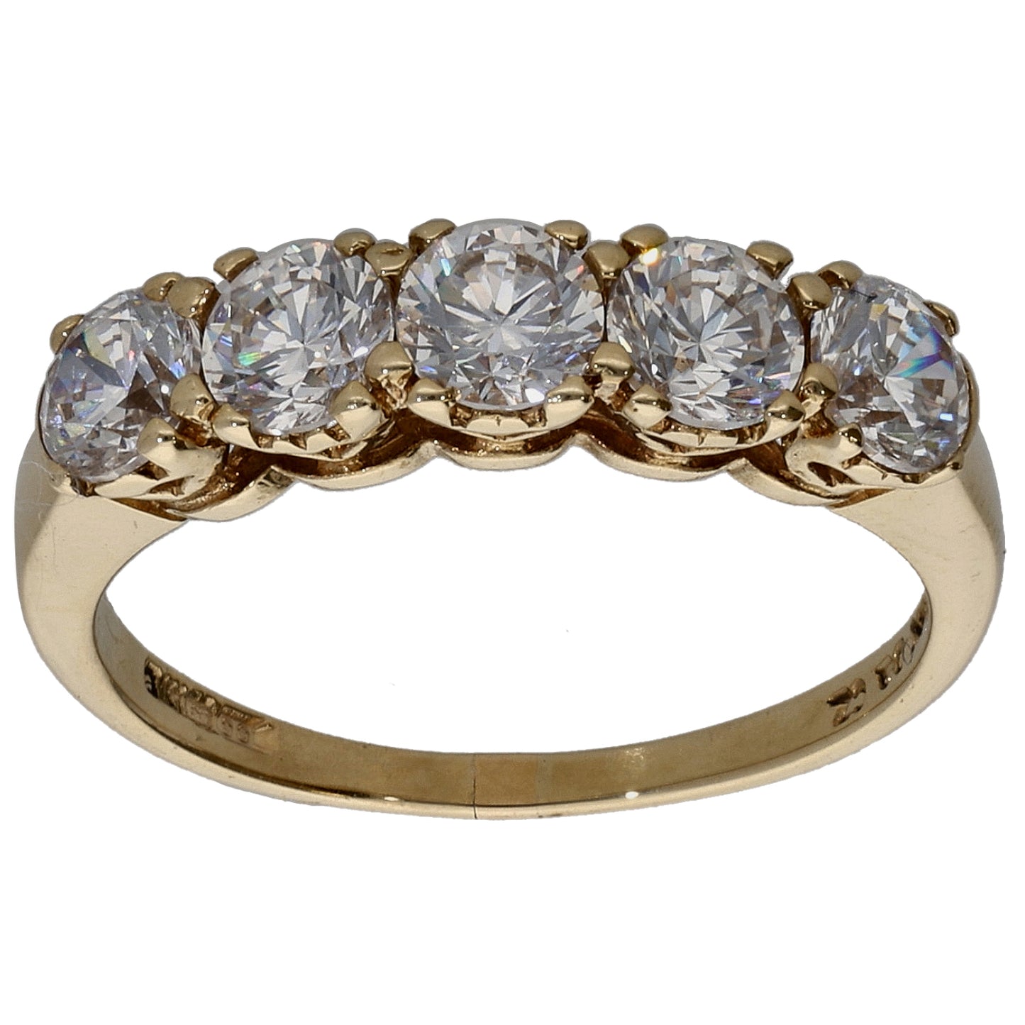 14ct Gold Cubic Zirconia Half Eternity Ring Size K