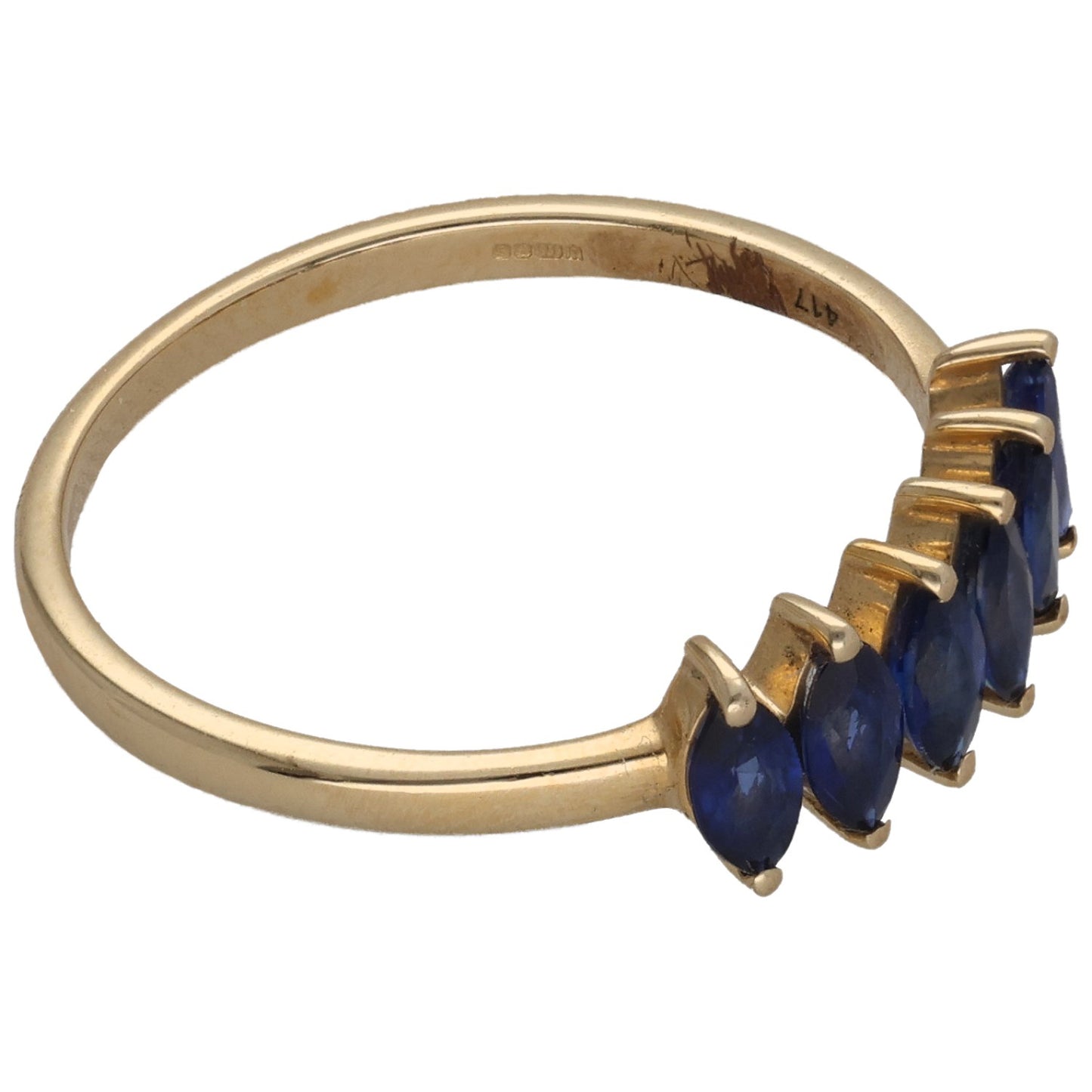 9ct Gold Sapphire Half Eternity Ring Size P