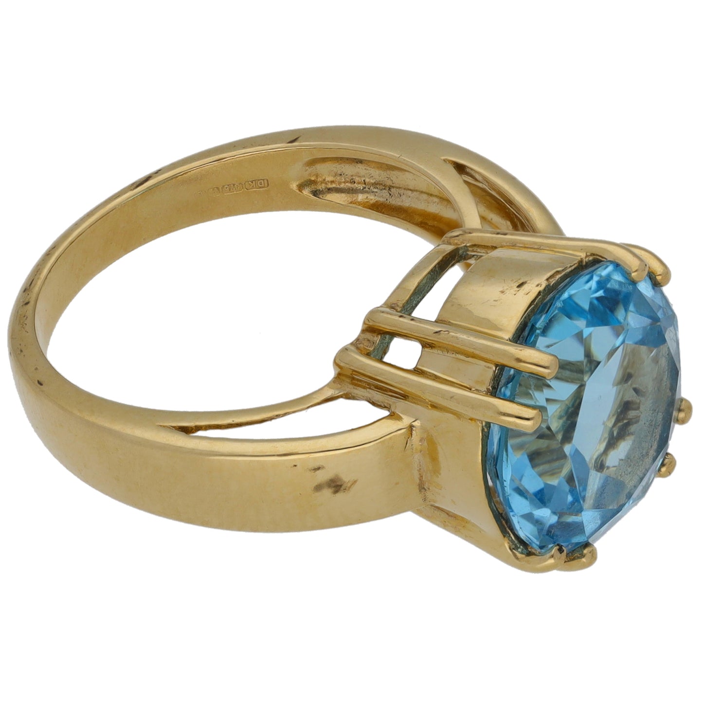 9ct Gold Topaz Single Stone Ring Size N