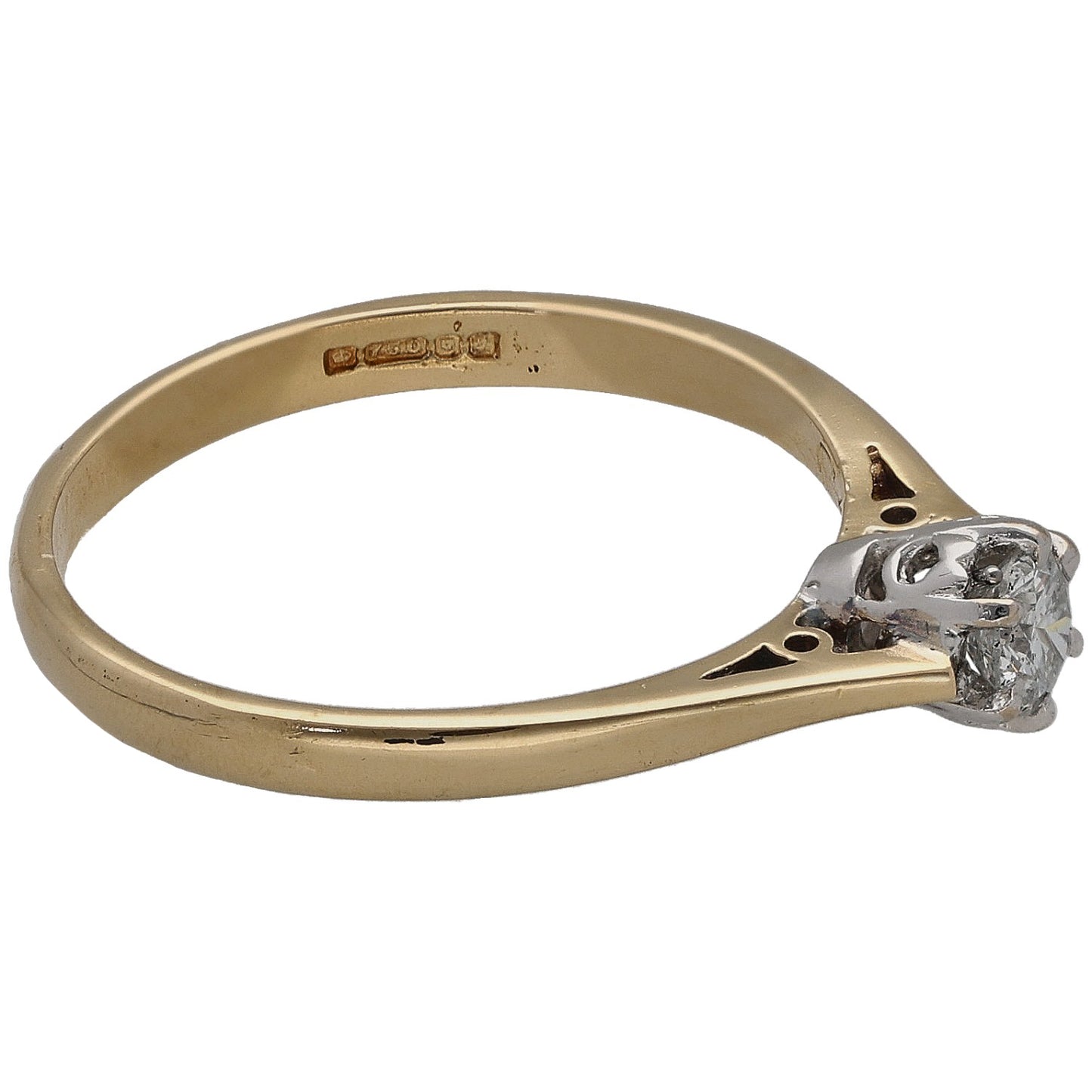 18ct Gold 0.20ct Diamond Solitaire Ring Size M