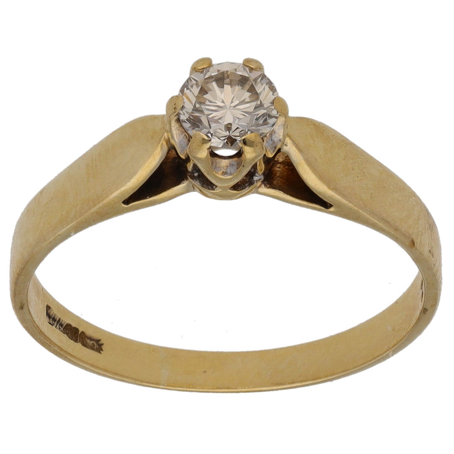 9ct Gold 0.25ct Diamond Solitaire Ring Size L