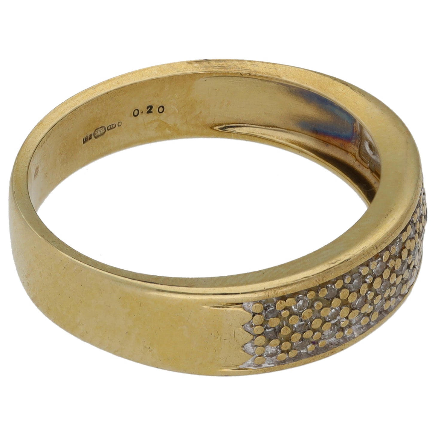 9ct Gold 0.195ct Diamond Half Eternity Ring Size R