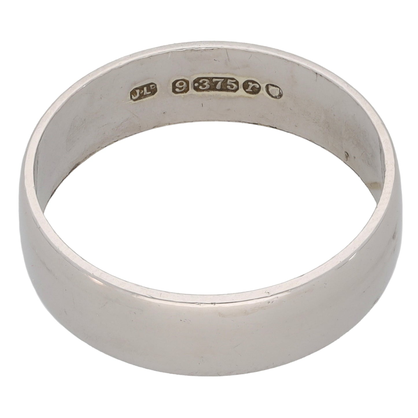 9ct White Gold Plain Wedding Ring Size M