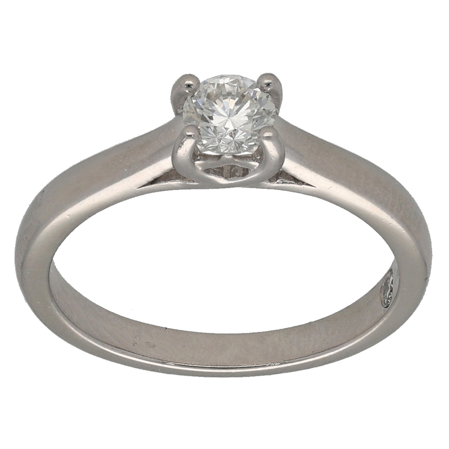 Platinum 0.32ct Diamond Solitaire Ring Size L