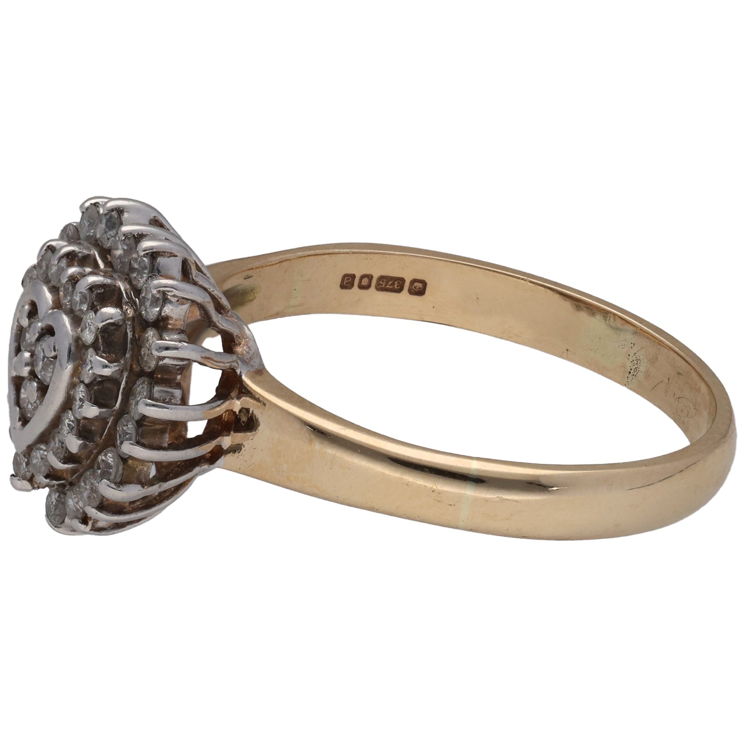 9ct Gold 0.57ct Diamond Cluster Ring Size R