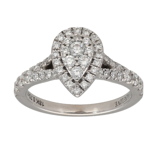 18ct White Gold 0.70ct Diamond Vera Wang Dress/Cocktail Ring Size L