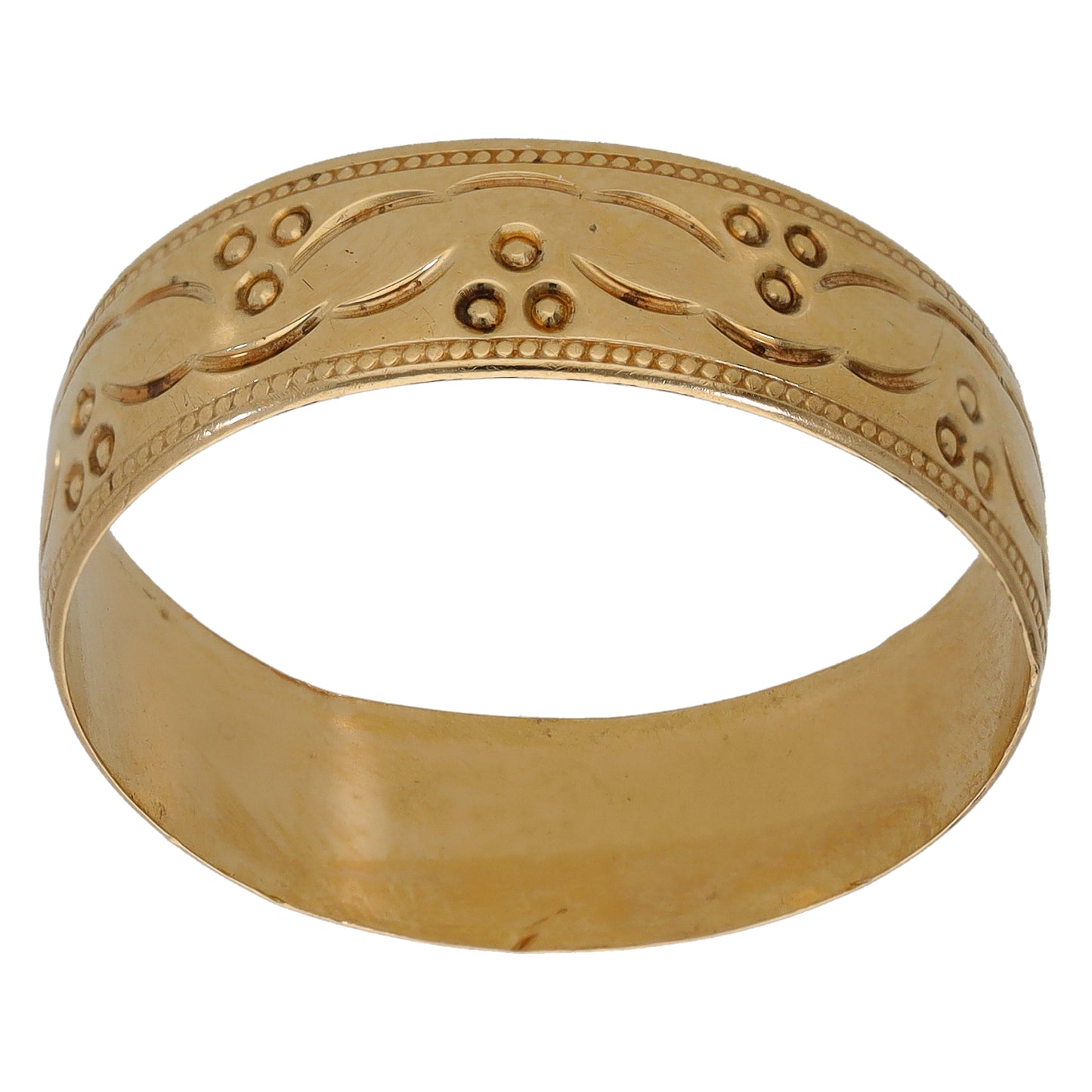9ct Gold Patterned Wedding Ring Size Y