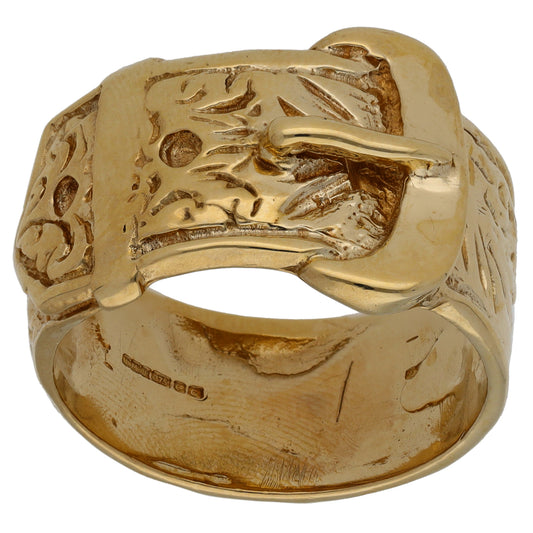 9ct Gold Buckle Ring Size Z+1