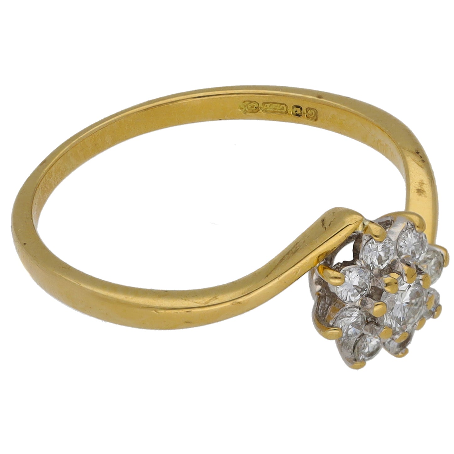 18ct Gold 0.26ct Diamond Cluster Ring Size O