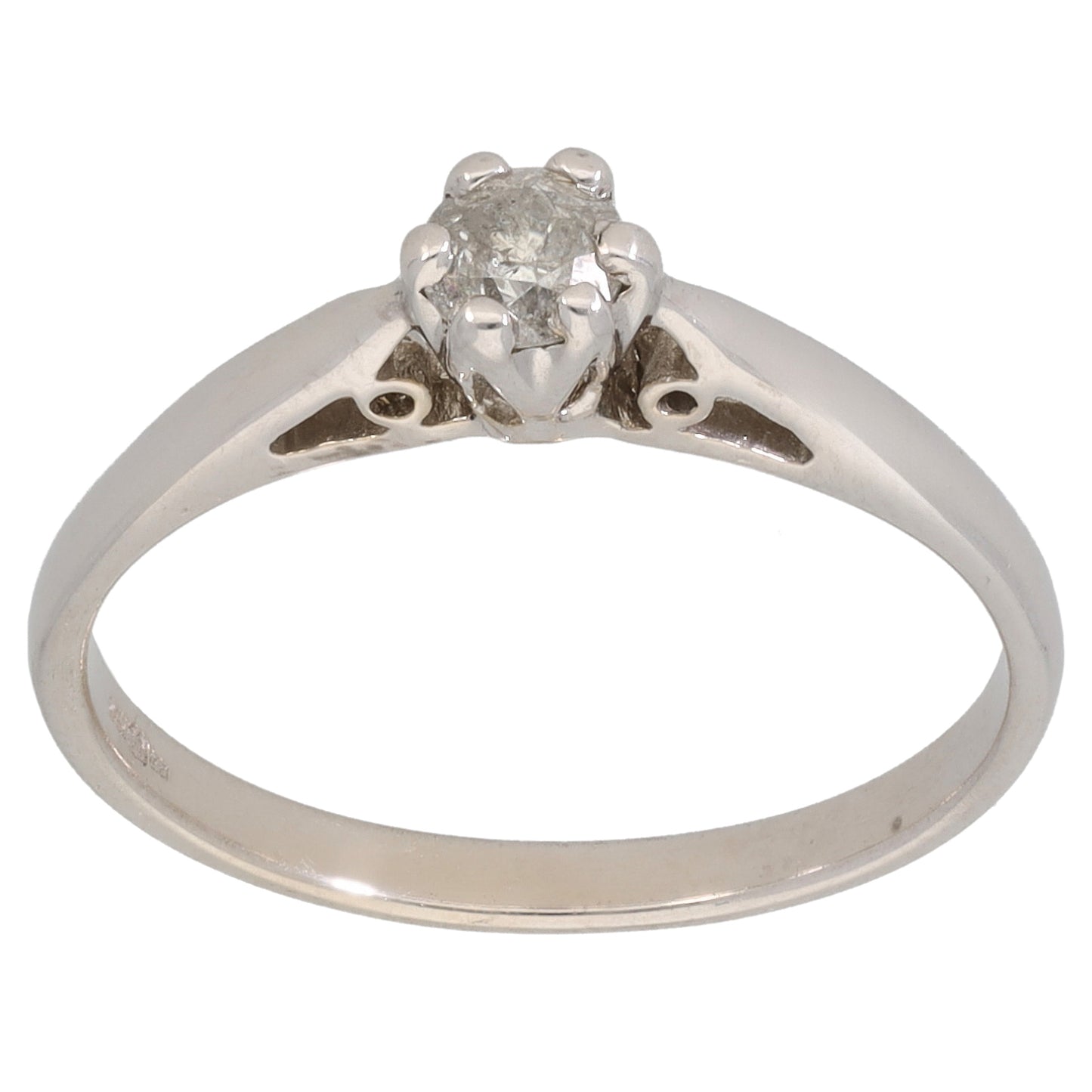 9ct White Gold 0.25ct Diamond Solitaire Ring Size O