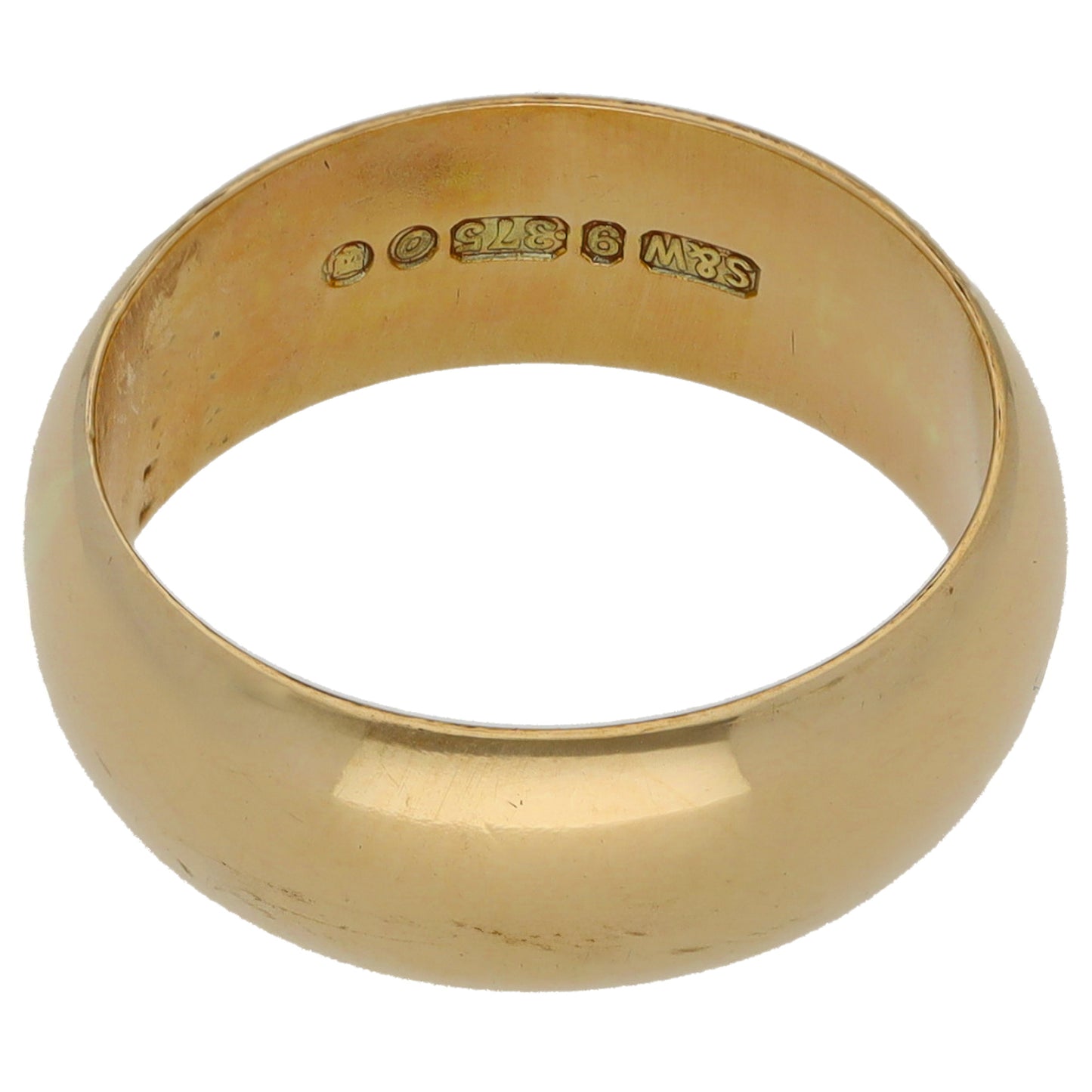 9ct Gold Plain Wedding Ring Size L