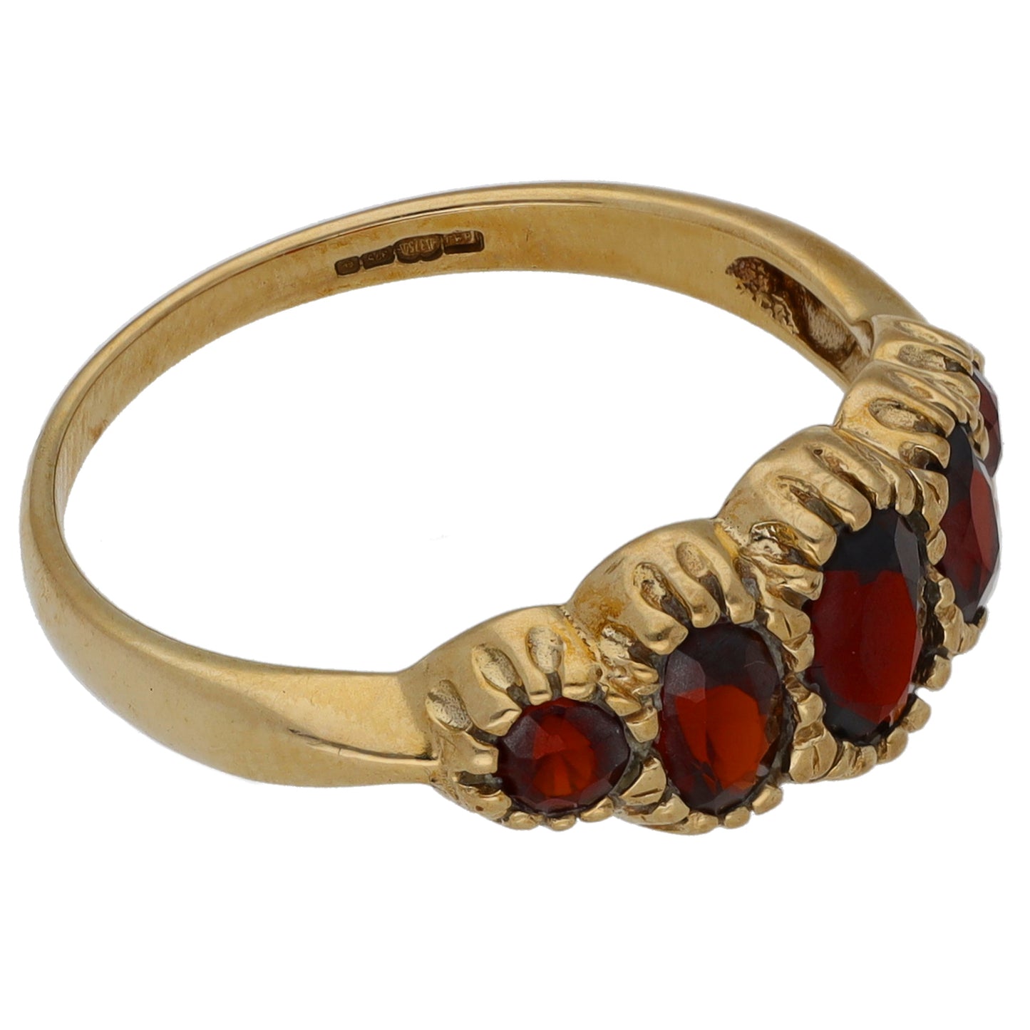 9ct Gold Garnet Dress/Cocktail Ring Size P