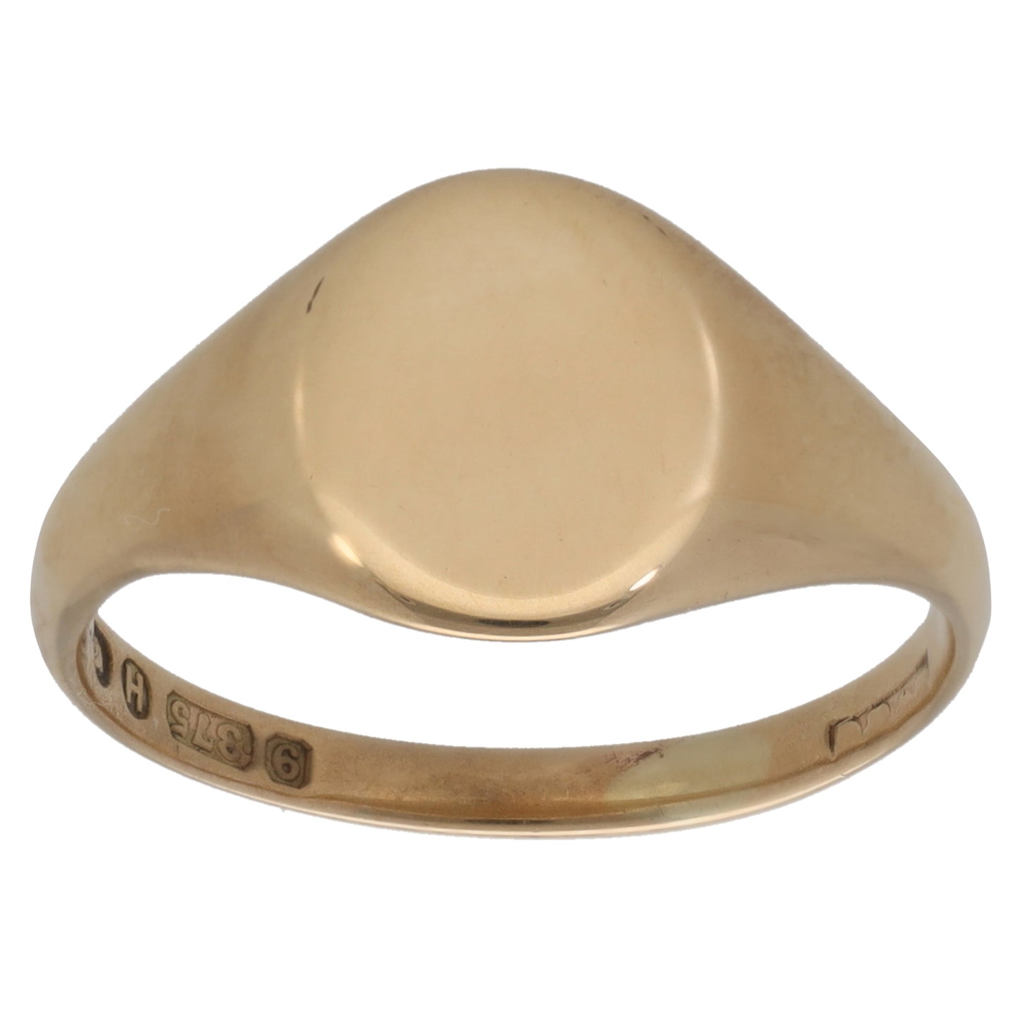 9ct Gold Plain Signet Ring Size L